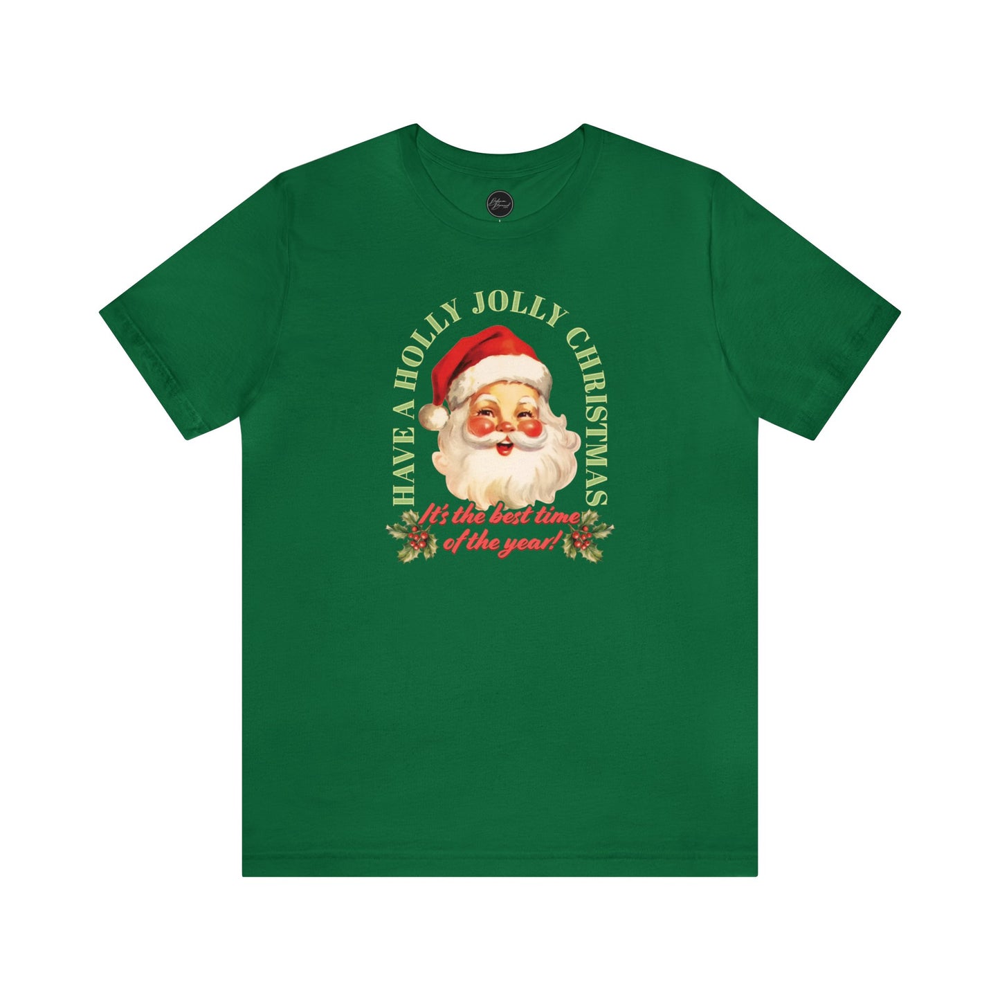 Have a Holly Jolly Christmas Arched Classic Santa Bella Jersey Short Sleeve Tee (Unisex)