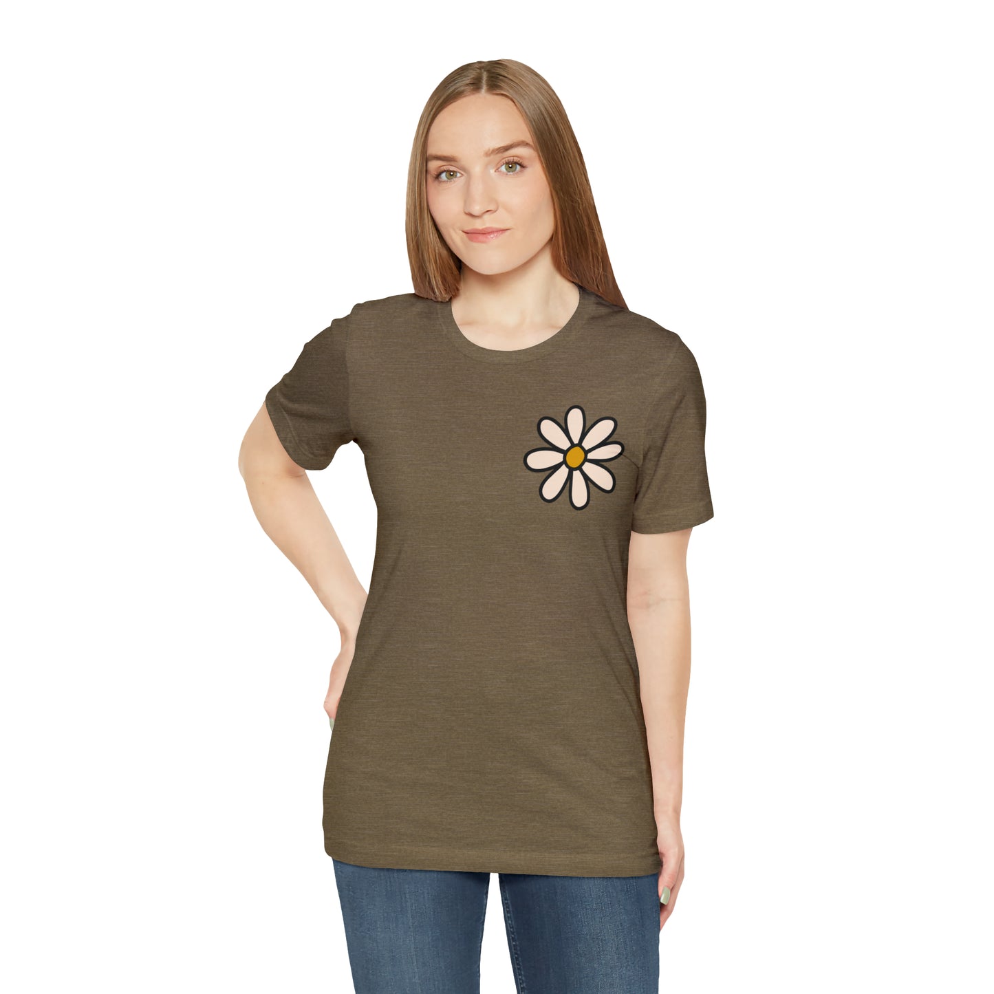 Distressed Daisy Love Like Jesus - Front and Back Design - T-Shirt