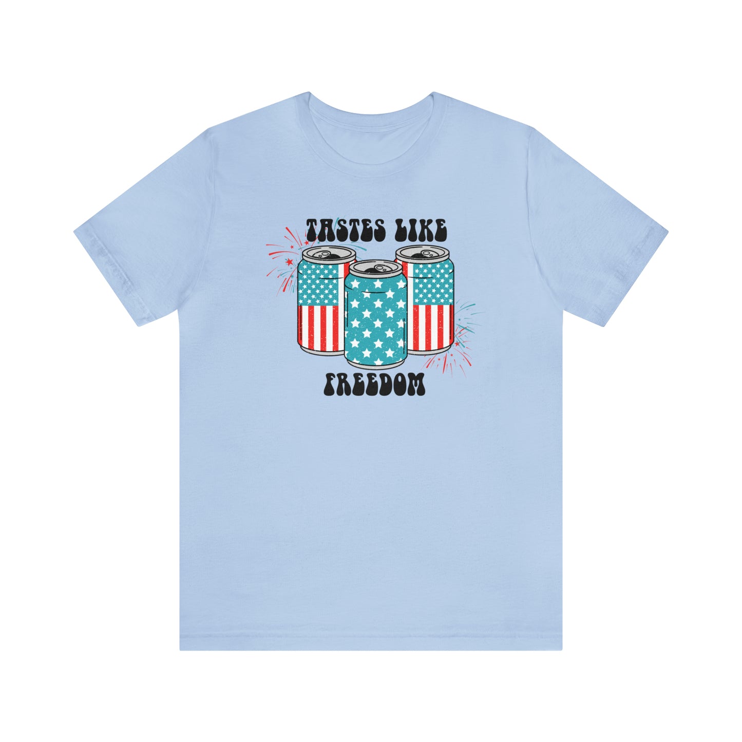 American USA Tastes Like Freedom Beverage Can Unisex Jersey Short Sleeve Tee