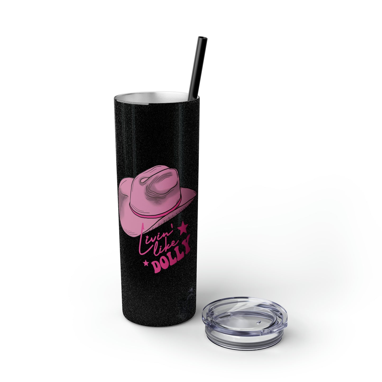 Living Like Dolly Skinny Tumbler with Straw, 20oz
