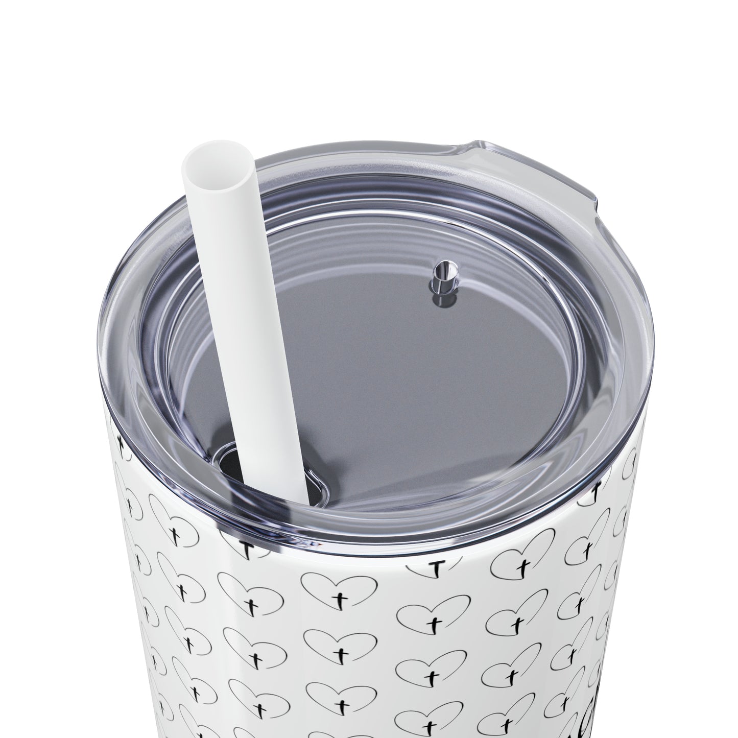 Look Back and Thank God Look Forward and Trust God Christian Skinny Tumbler with Straw, 20oz