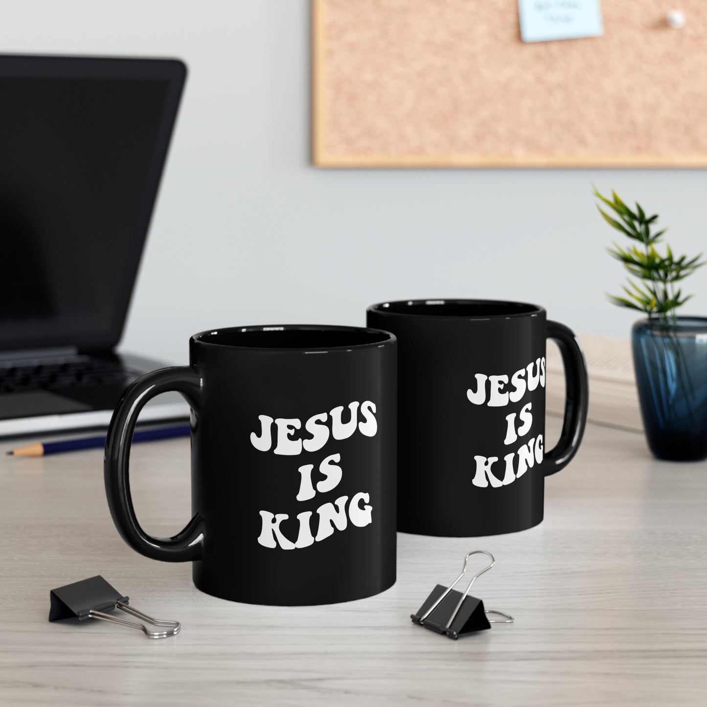 Jesus is King 11oz Black Mug