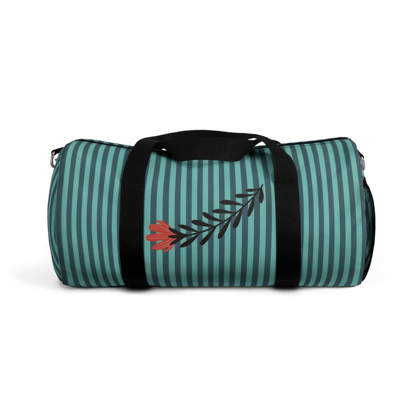 Winter Stripes Flower Duffel Bag
