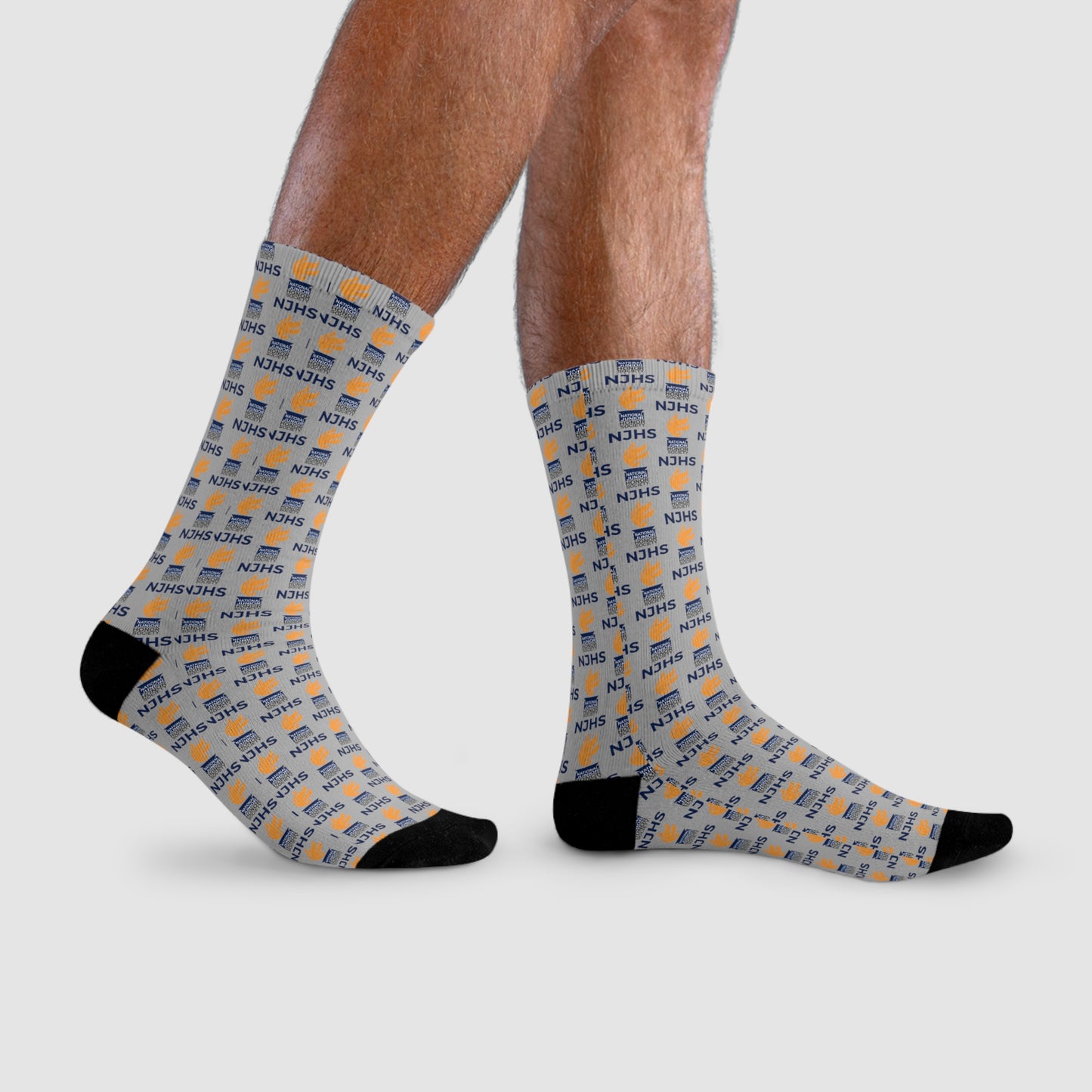 NJHS Torch Logo Sublimation Crew Socks (EU) - Gray