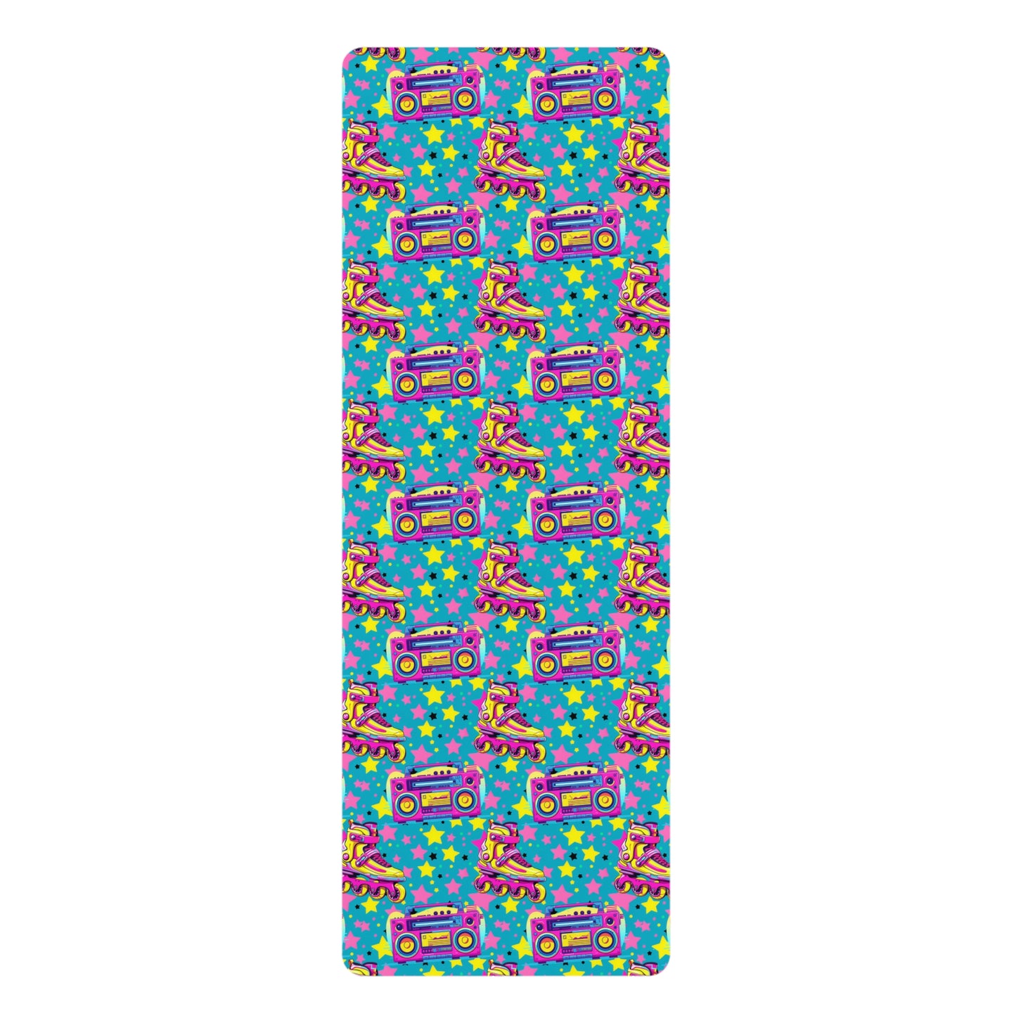 Jambox Stars Rollerblade 80's and 90's Pattern Rubber Yoga Mat