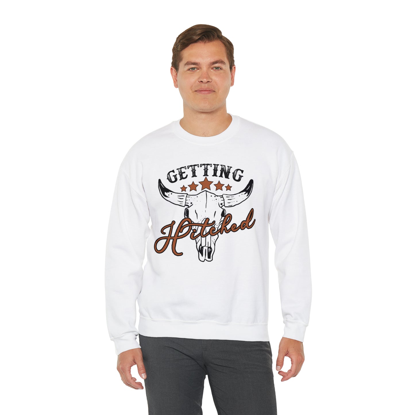 Vintage Getting Hitched Bride Unisex Heavy Blend™ Crewneck Sweatshirt