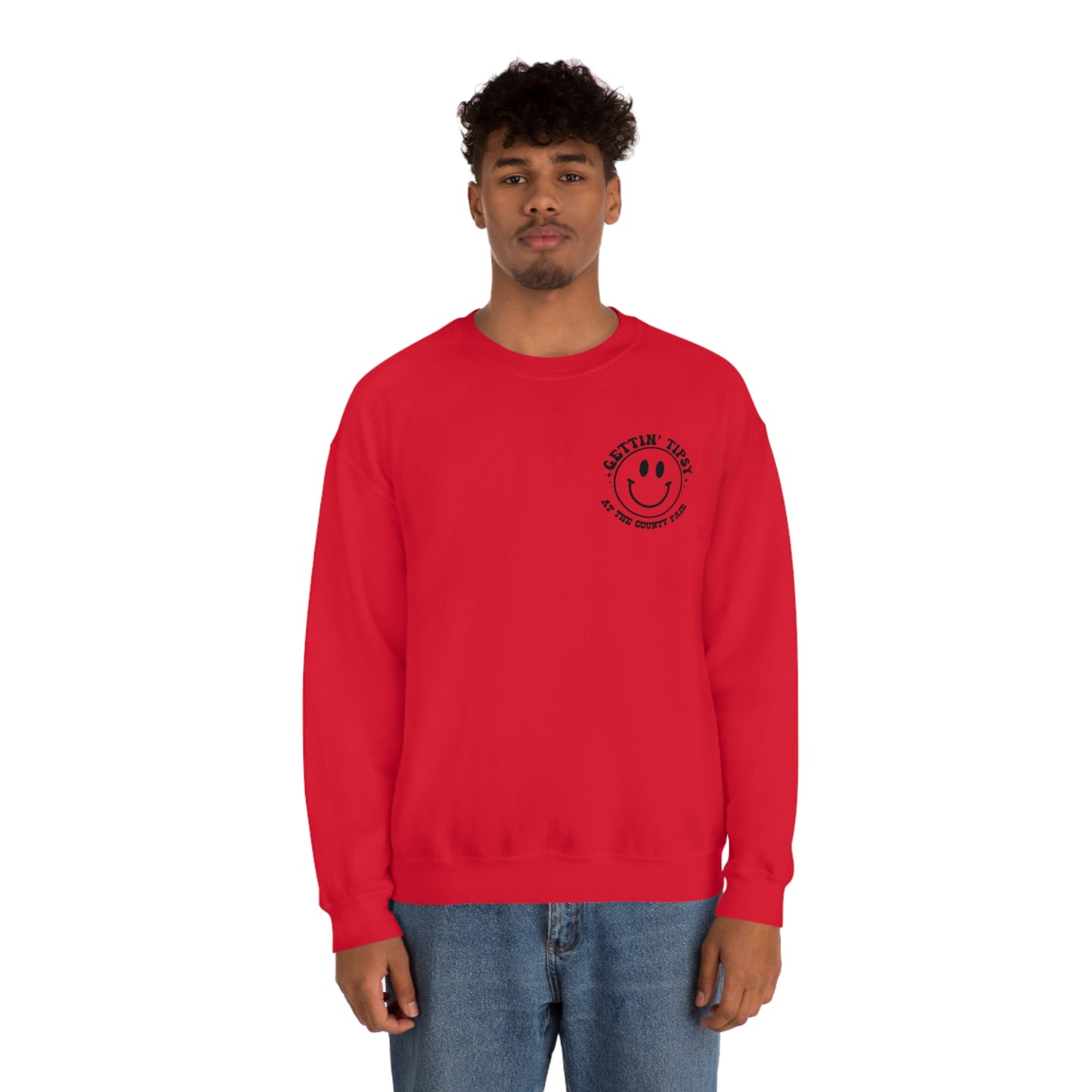 "Gettin' Tipsy at the County Fair" (Front & Back Design) - Unisex Heavy Blend™ Crewneck Sweatshirt