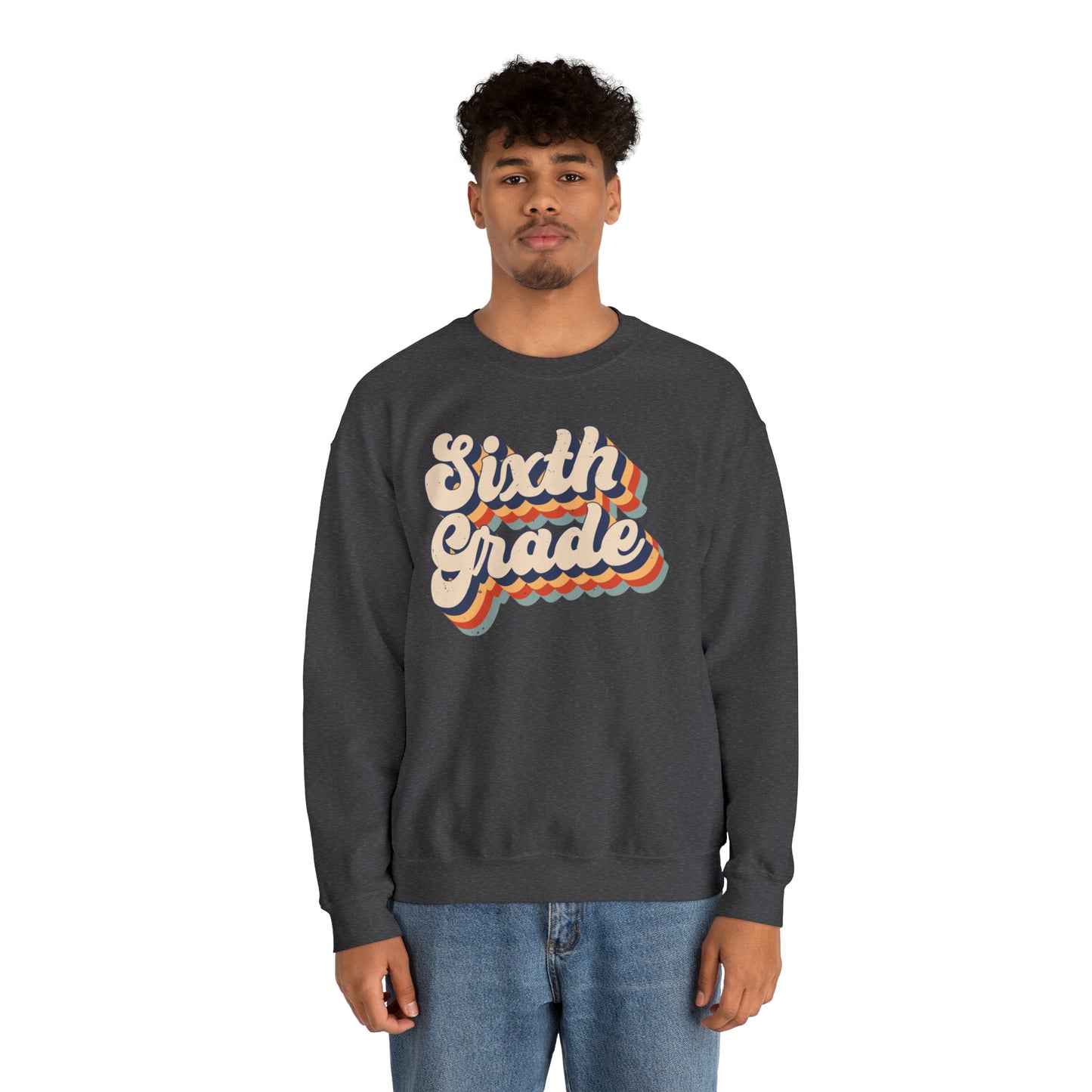 Retro Sixth Grade Unisex Heavy Blend™ Crewneck Sweatshirt