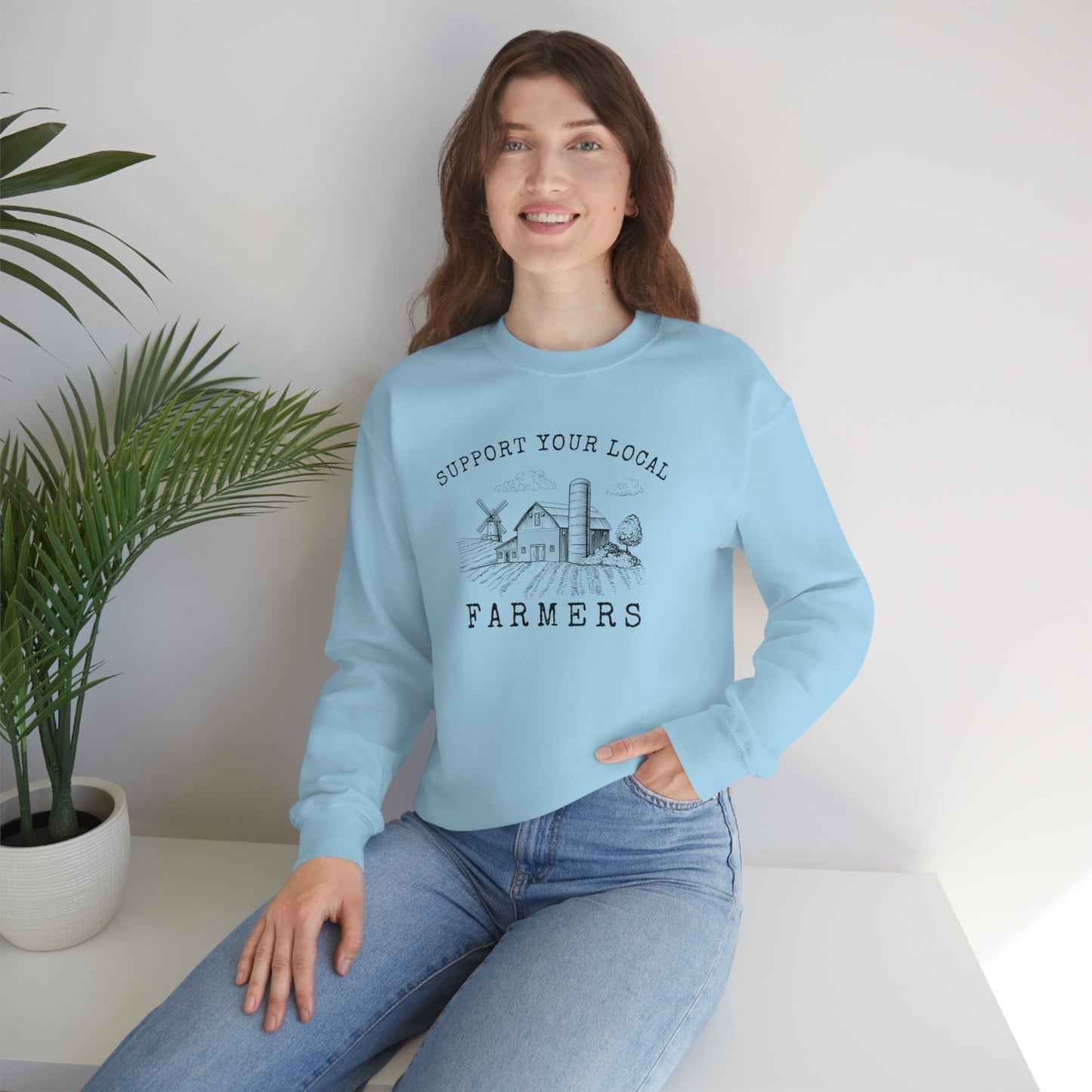"Support Your Local Farmers - Wide Scene" - Unisex Heavy Blend™ Crewneck Sweatshirt