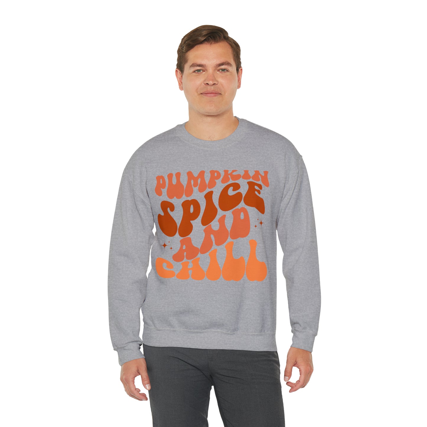 Pumpkin Spice and Chill Heavy Blend™ Crewneck Sweatshirt