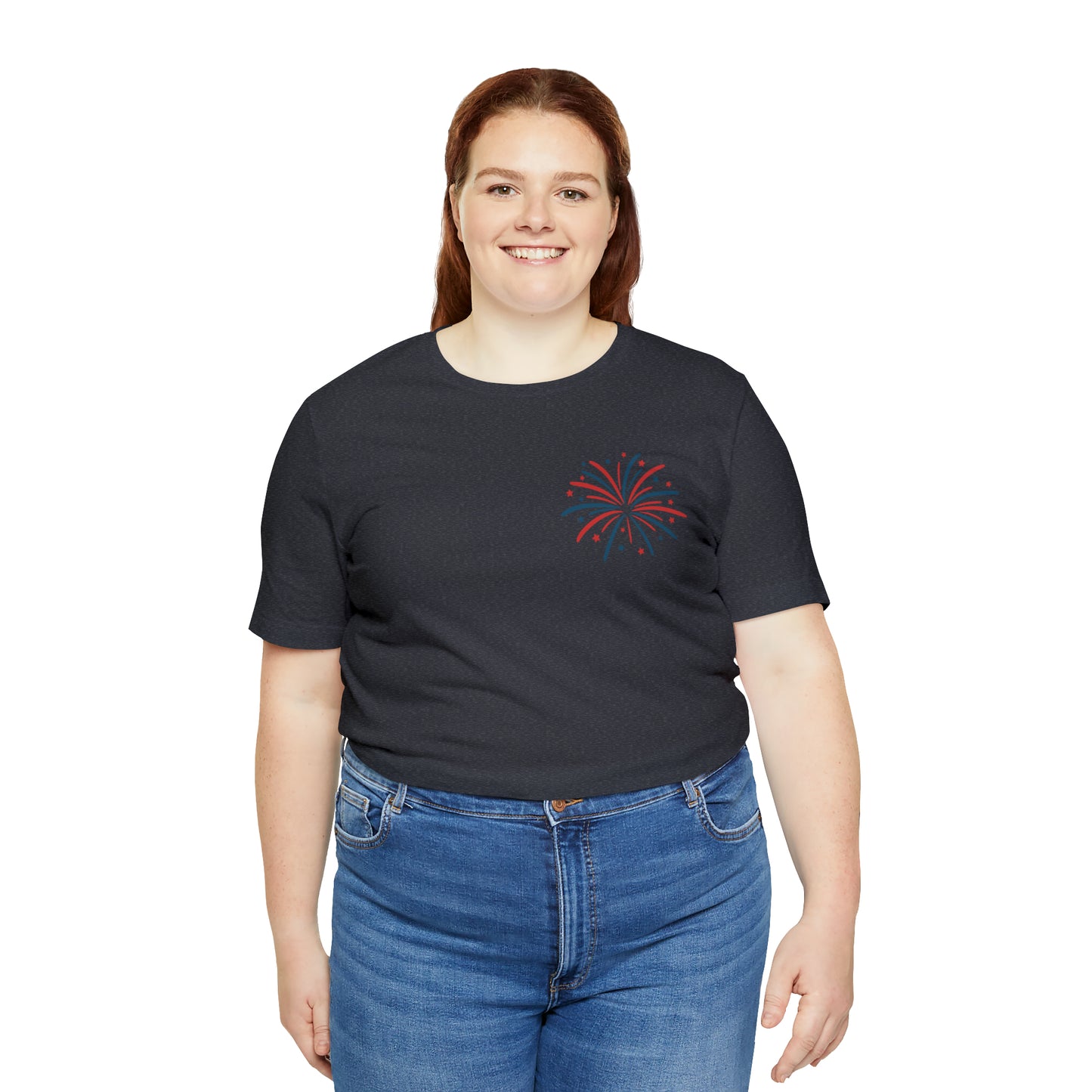 "Land of the Free Because of the Brave" Unisex Jersey Short Sleeve Tee (Front and Back Design)