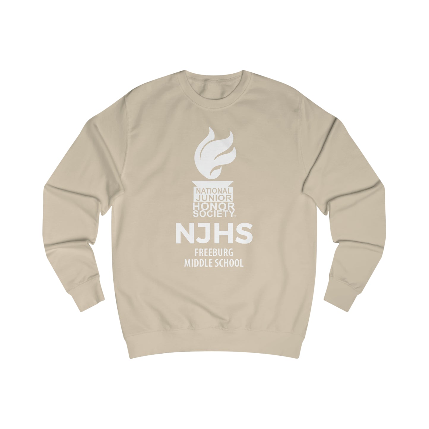 Freeburg Middle School White NJHS National Junior Honor Society Torch Logo Unisex Heavy Blend™ Crewneck Sweatshirt