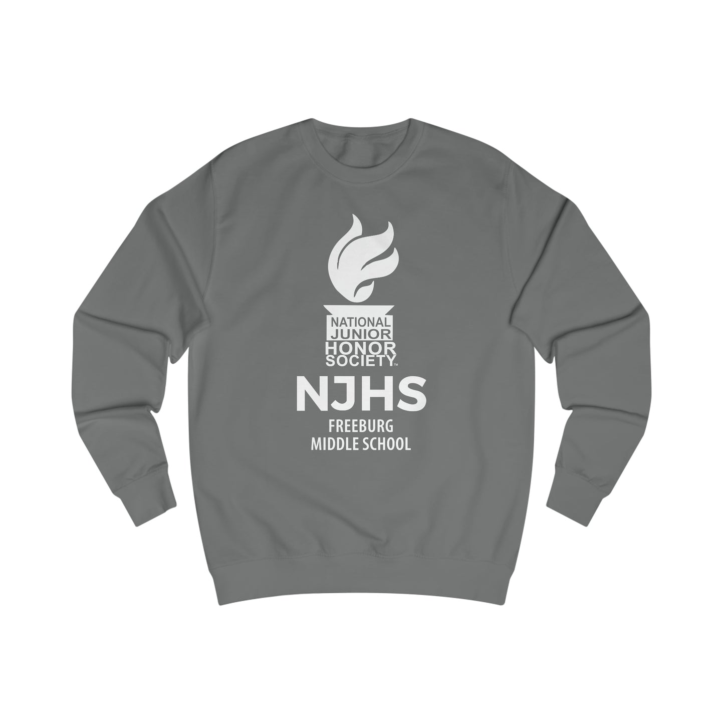 Freeburg Middle School White NJHS National Junior Honor Society Torch Logo Unisex Heavy Blend™ Crewneck Sweatshirt