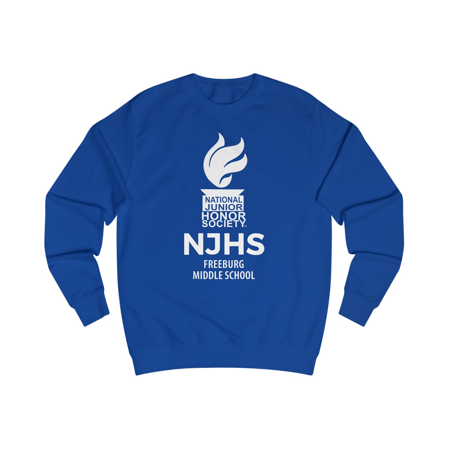 Freeburg Middle School White NJHS National Junior Honor Society Torch Logo Unisex Heavy Blend™ Crewneck Sweatshirt