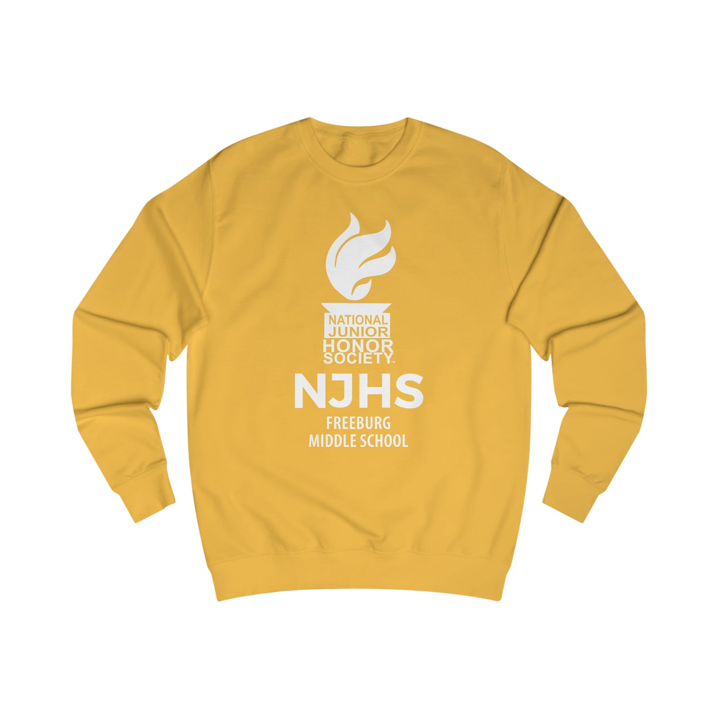 Freeburg Middle School White NJHS National Junior Honor Society Torch Logo Unisex Heavy Blend™ Crewneck Sweatshirt