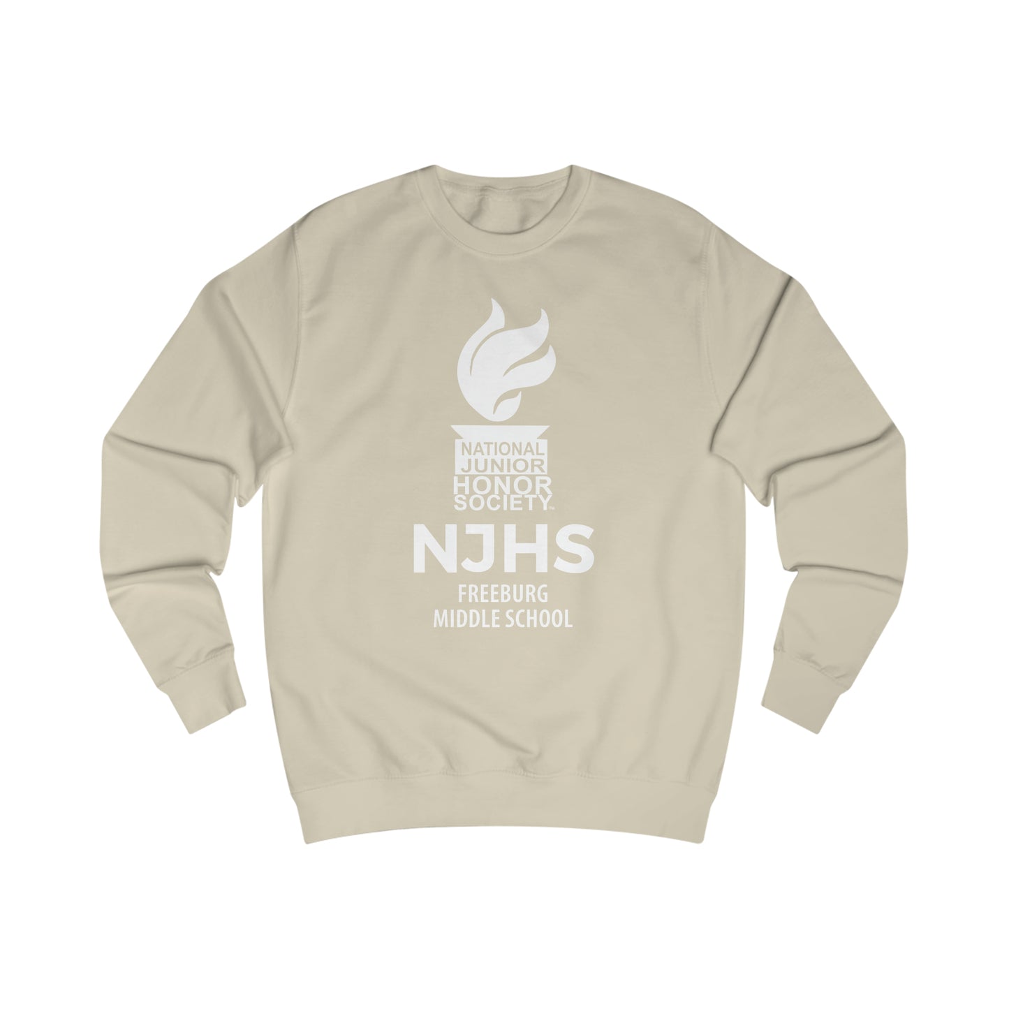 Freeburg Middle School White NJHS National Junior Honor Society Torch Logo Unisex Heavy Blend™ Crewneck Sweatshirt