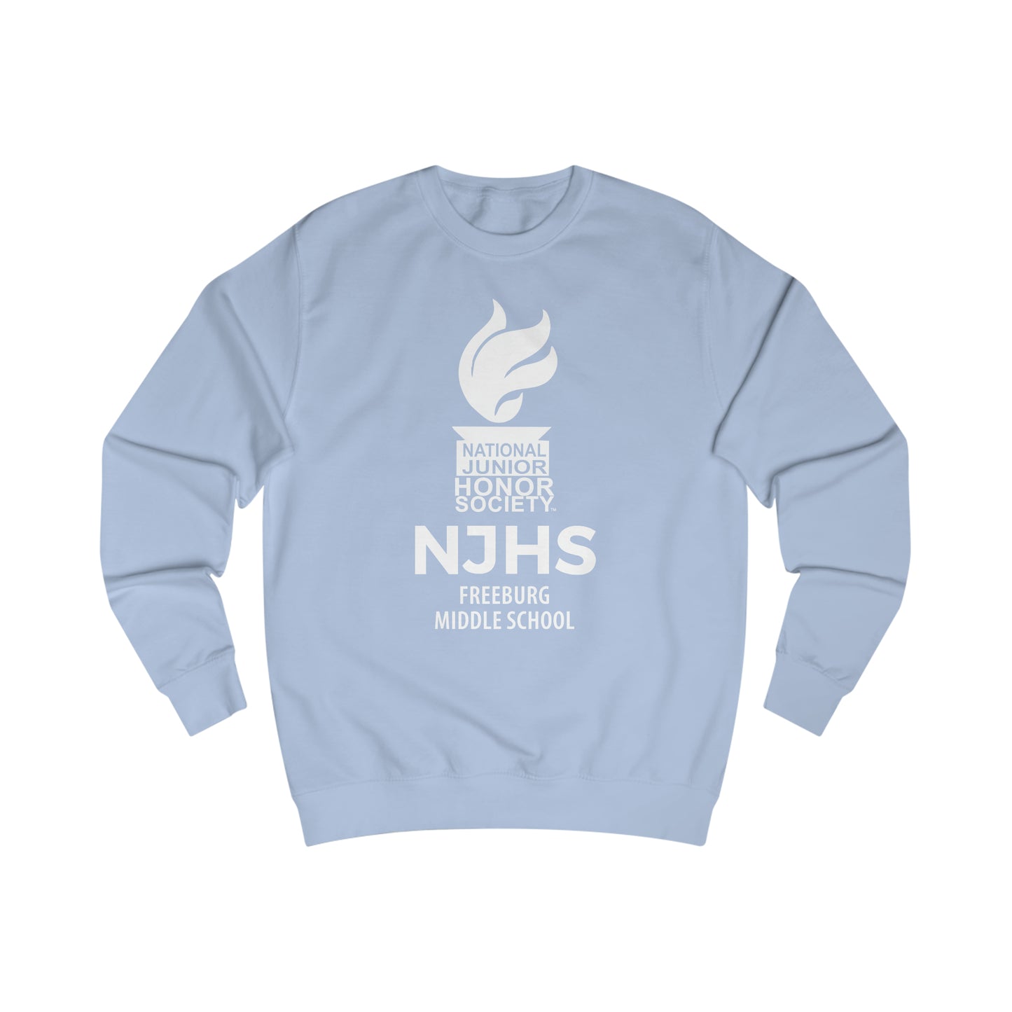 Freeburg Middle School White NJHS National Junior Honor Society Torch Logo Unisex Heavy Blend™ Crewneck Sweatshirt