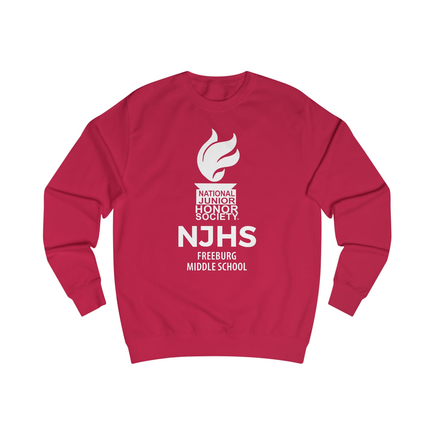 Freeburg Middle School White NJHS National Junior Honor Society Torch Logo Unisex Heavy Blend™ Crewneck Sweatshirt