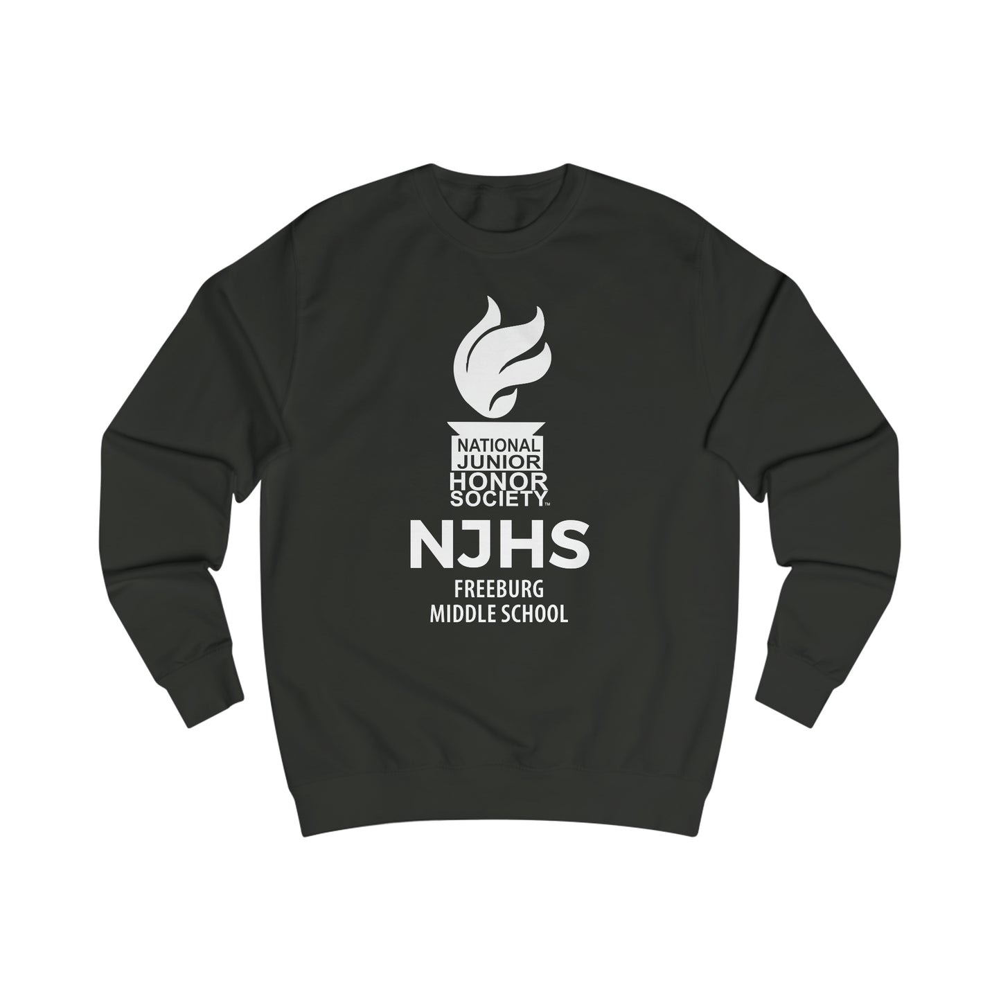 Freeburg Middle School White NJHS National Junior Honor Society Torch Logo Unisex Heavy Blend™ Crewneck Sweatshirt