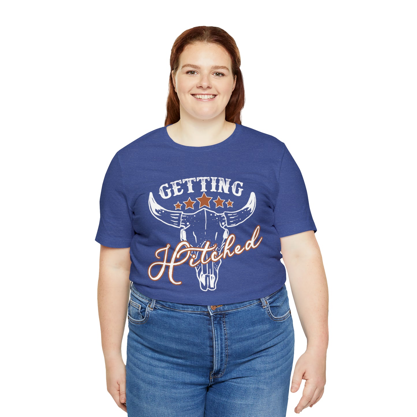 Vintage Getting Hitched Bride/ Groom T-Shirt - White Design