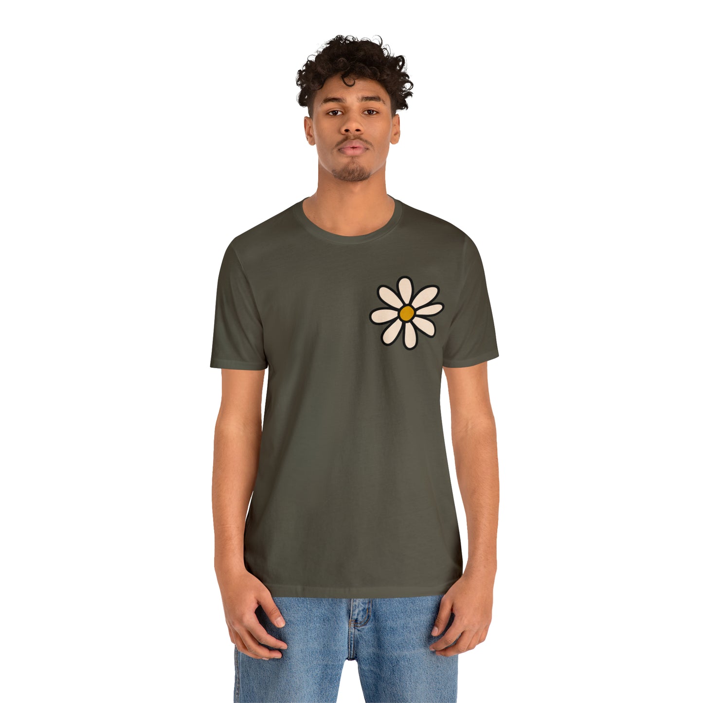 Distressed Daisy Love Like Jesus - Front and Back Design - T-Shirt