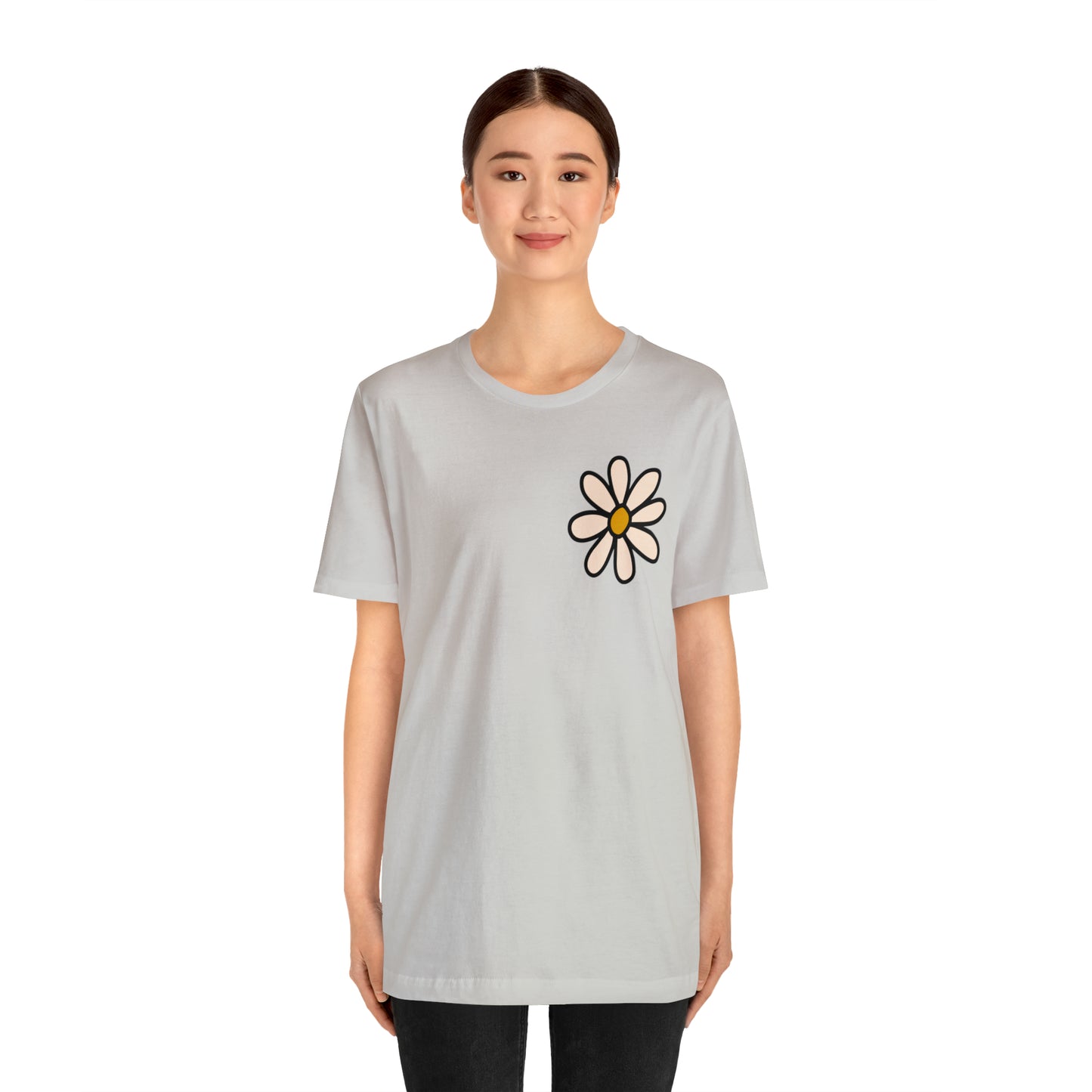Distressed Daisy Love Like Jesus - Front and Back Design - T-Shirt