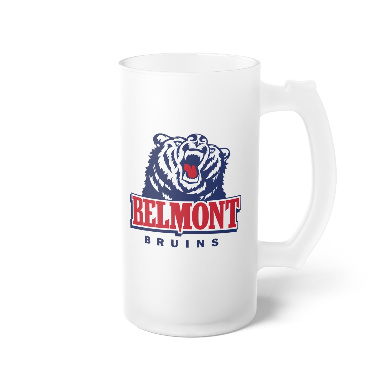 Belmont Bruins Bear Logo Frosted Glass Beer Mug