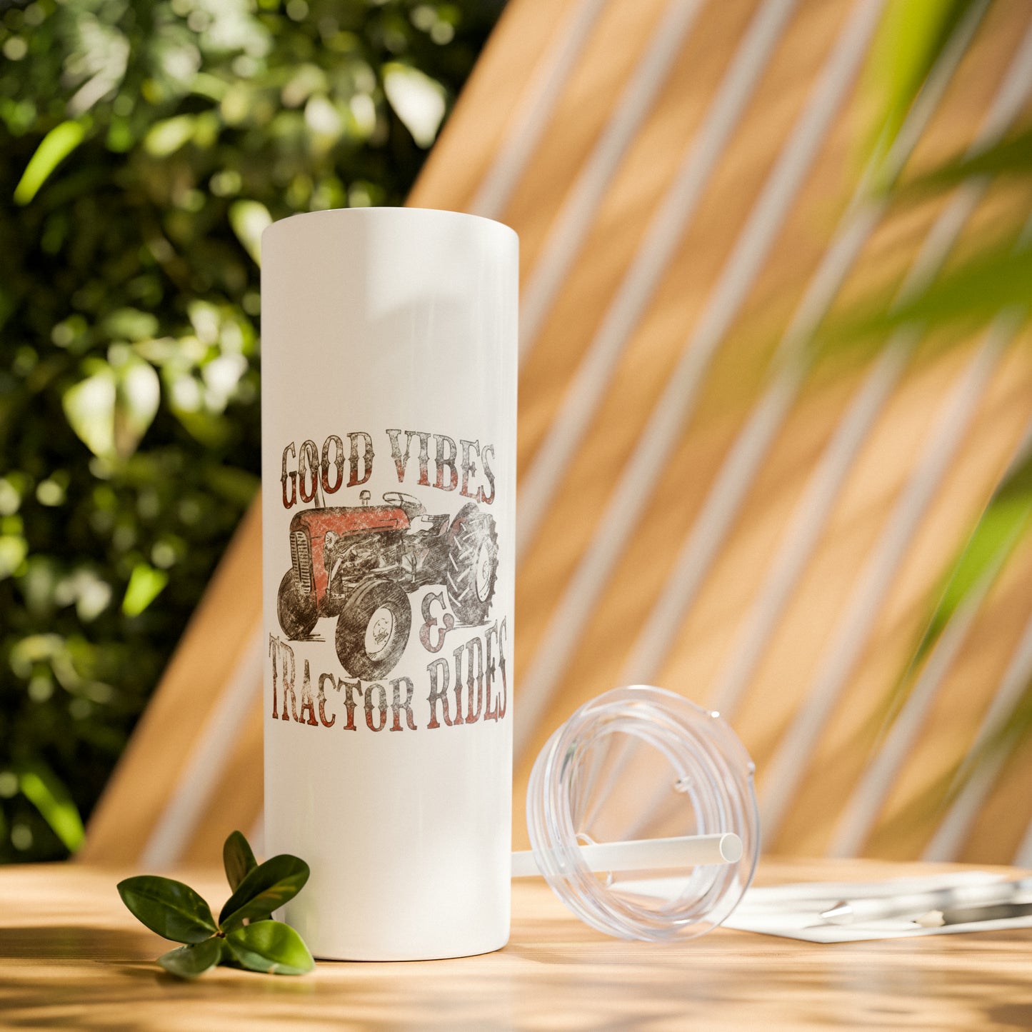 Country Cow Print Skinny Tumbler with Straw, 20oz