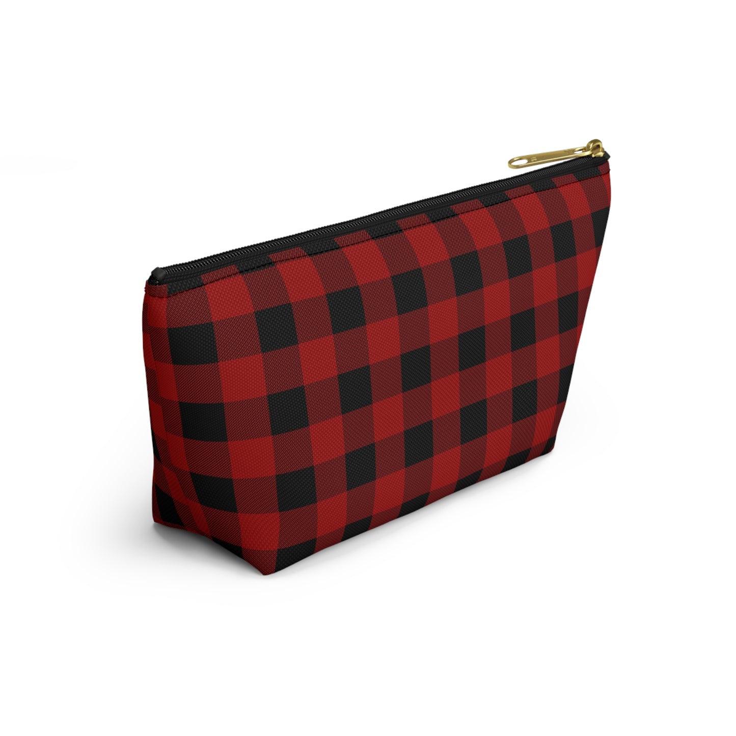 Red and Black Buffalo Plaid/Checkered Print Design Accessory Pouch w T-bottom