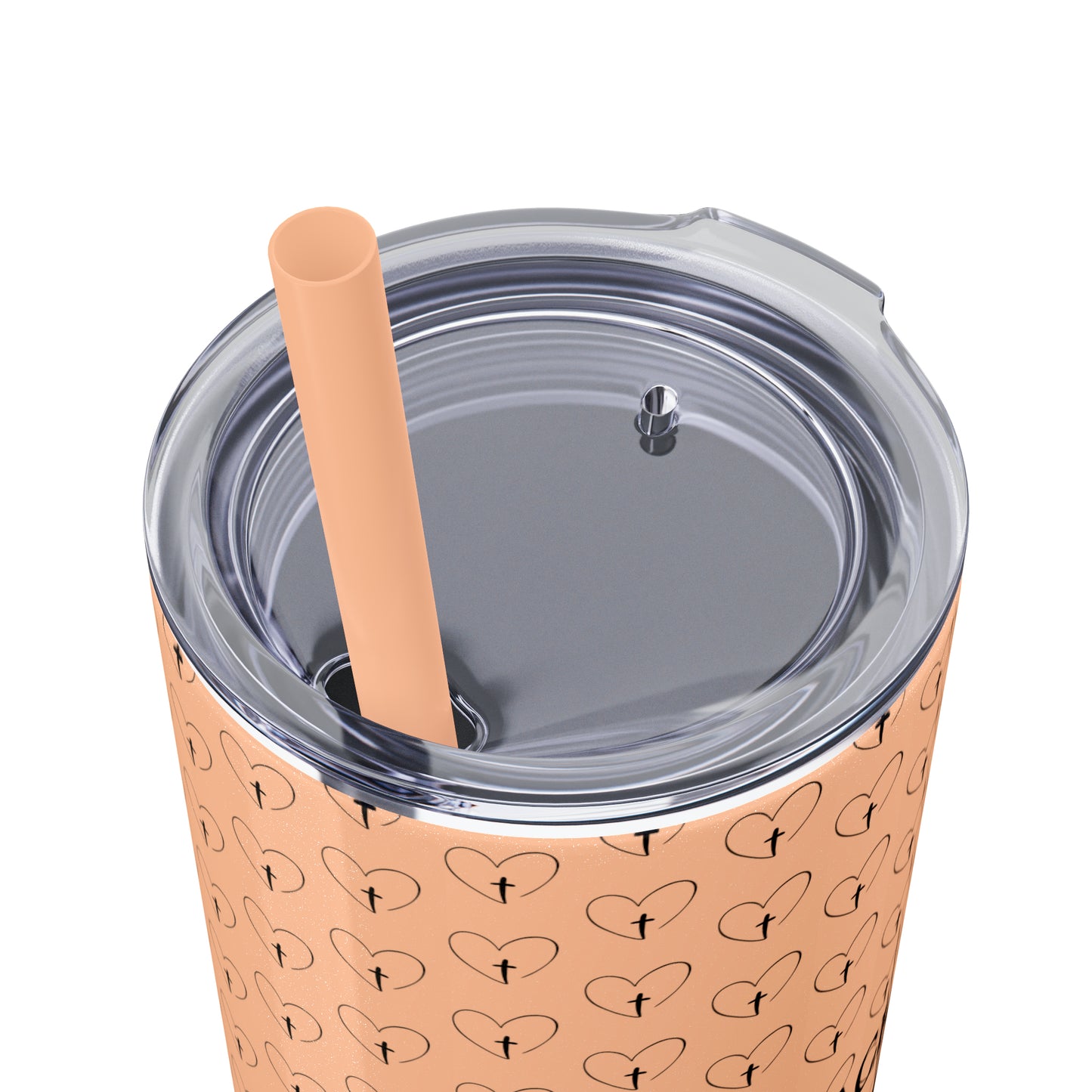 Look Back and Thank God Look Forward and Trust God Christian Skinny Tumbler with Straw, 20oz
