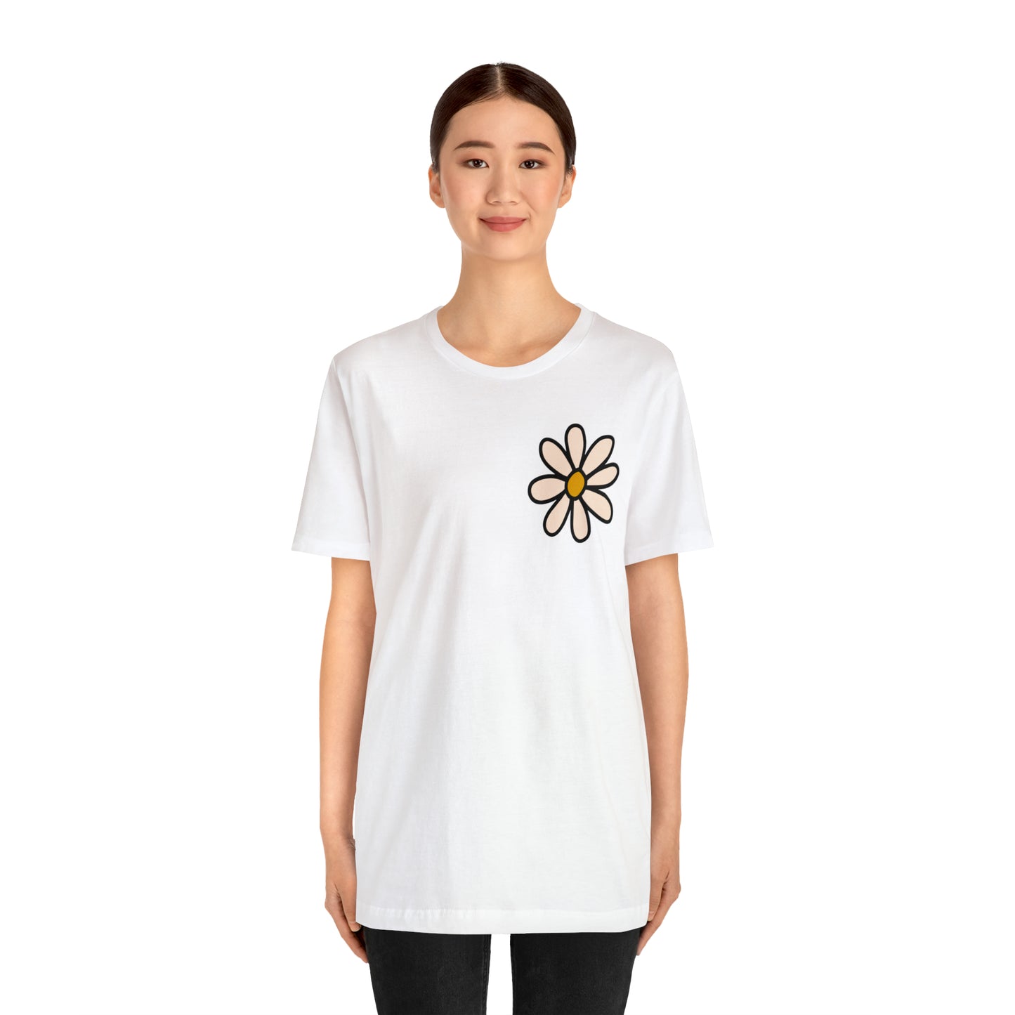 Distressed Daisy Love Like Jesus - Front and Back Design - T-Shirt