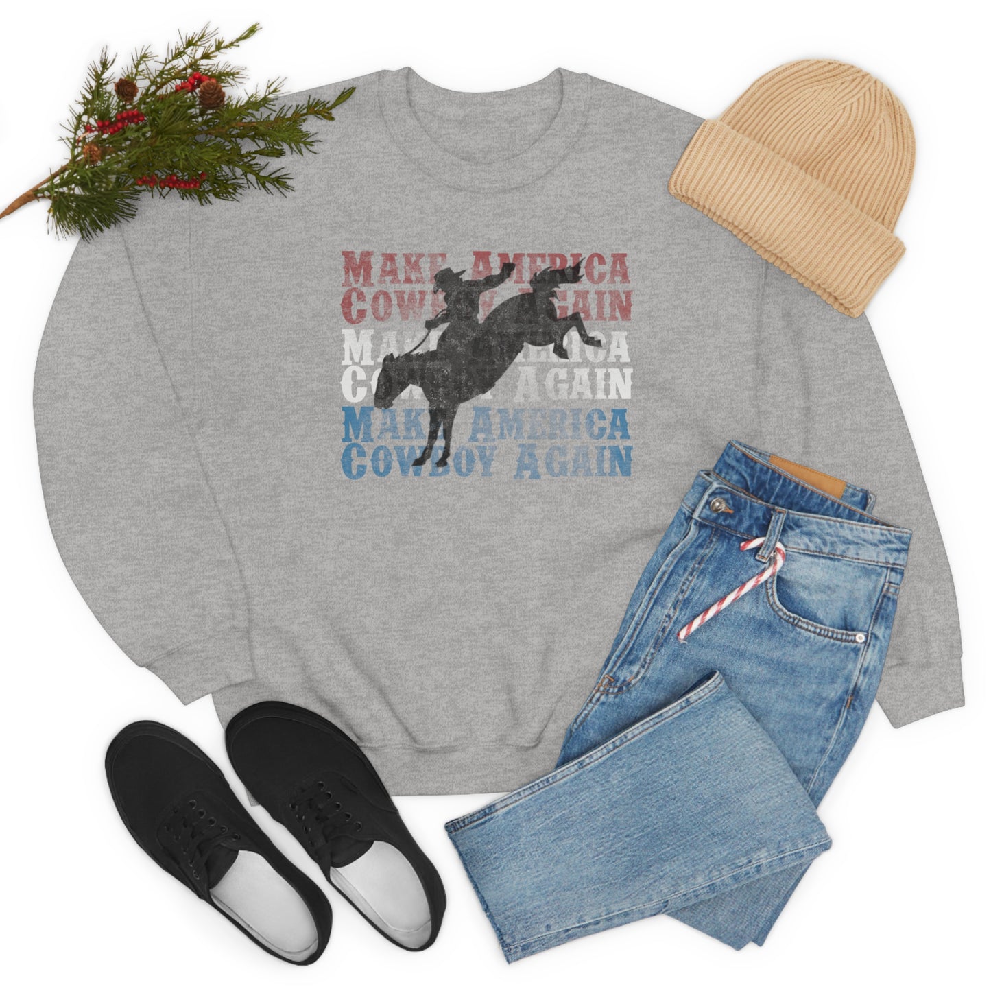 "Make America Cowboy Again" - Unisex Heavy Blend™ Crewneck Sweatshirt