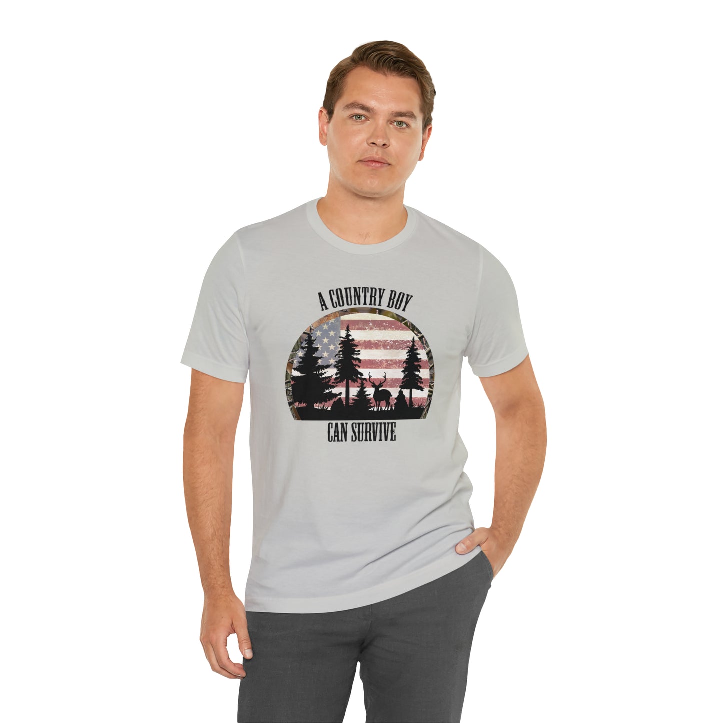 "A Country Boy Can Survive" Unisex Jersey Short Sleeve Tee