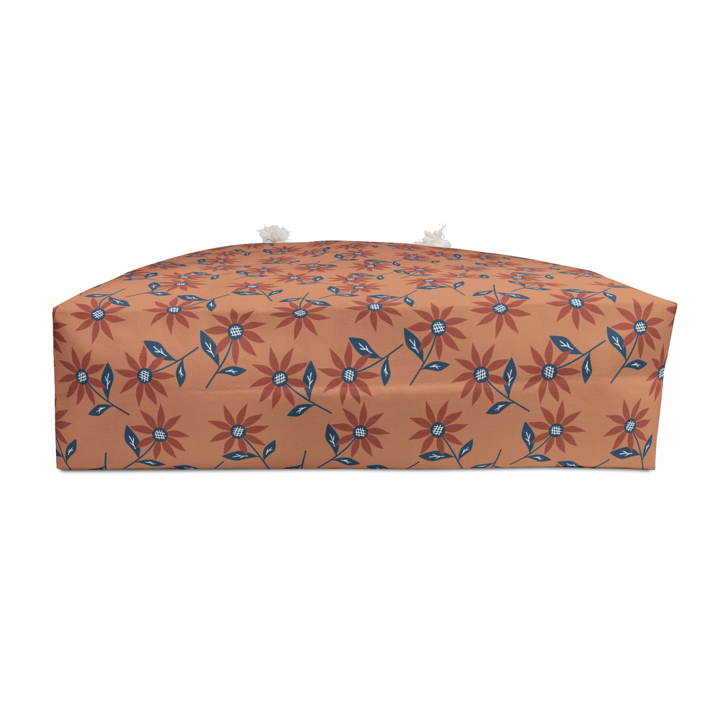 Rust and Blue Floral Weekender Bag