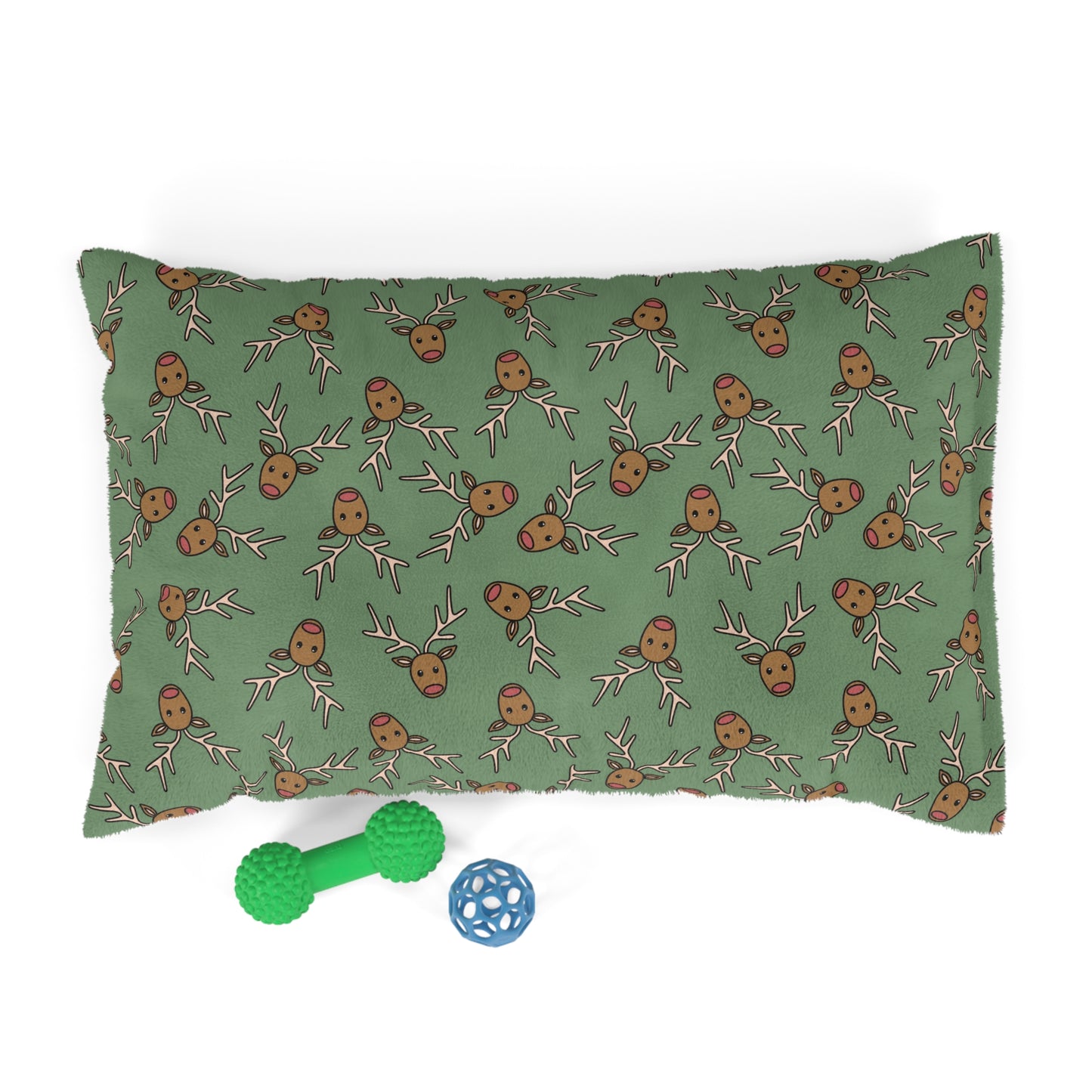 Boho Green Reindeer Pet Bed