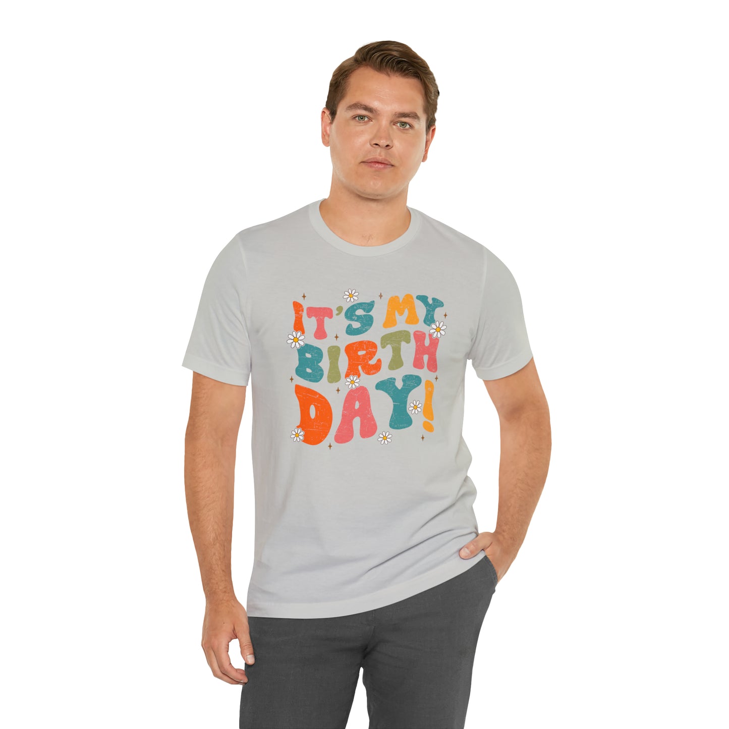 Distressed It's My Birthday Colorful Daisy T-Shirt