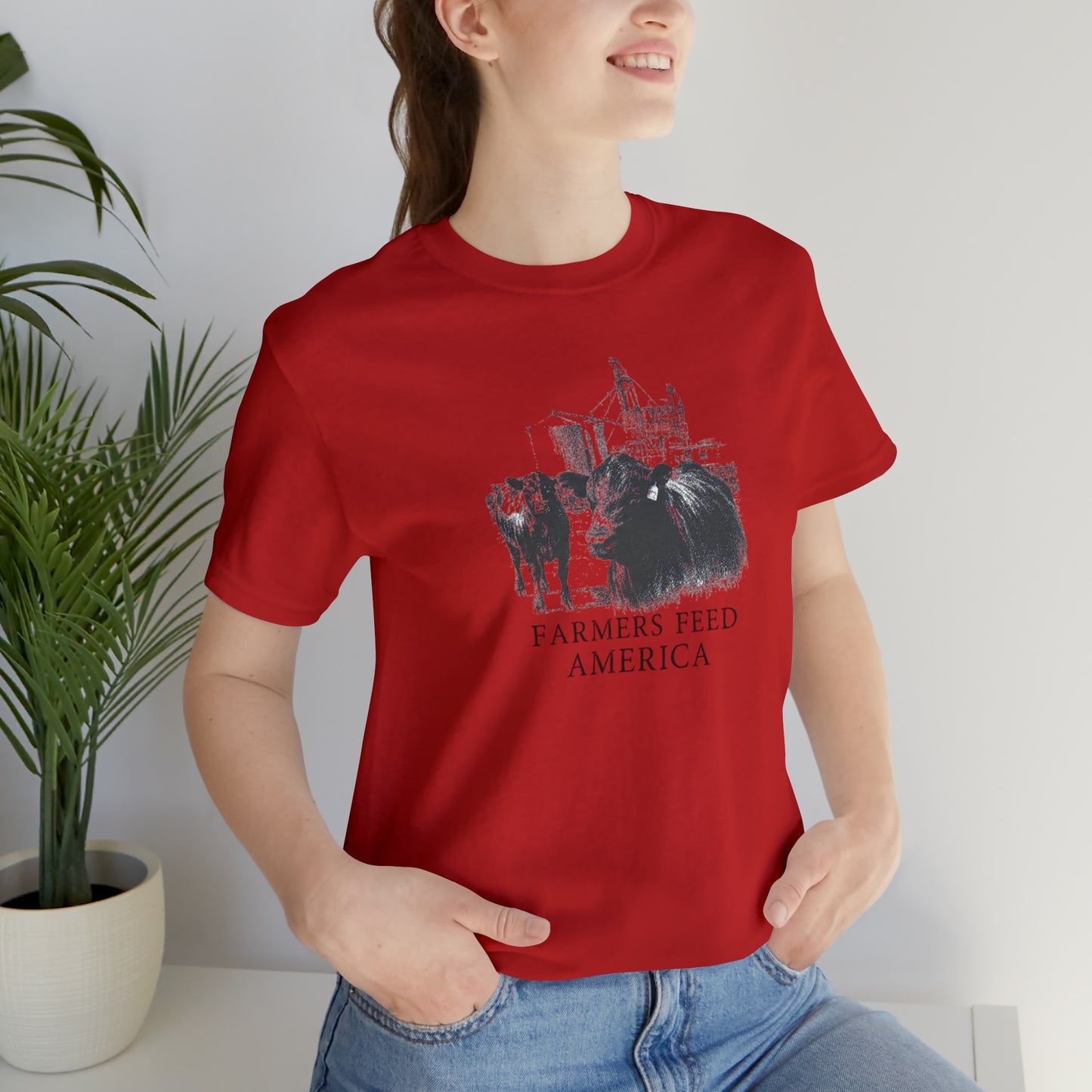 "Farmers Feed America" Unisex Jersey Short Sleeve Tee