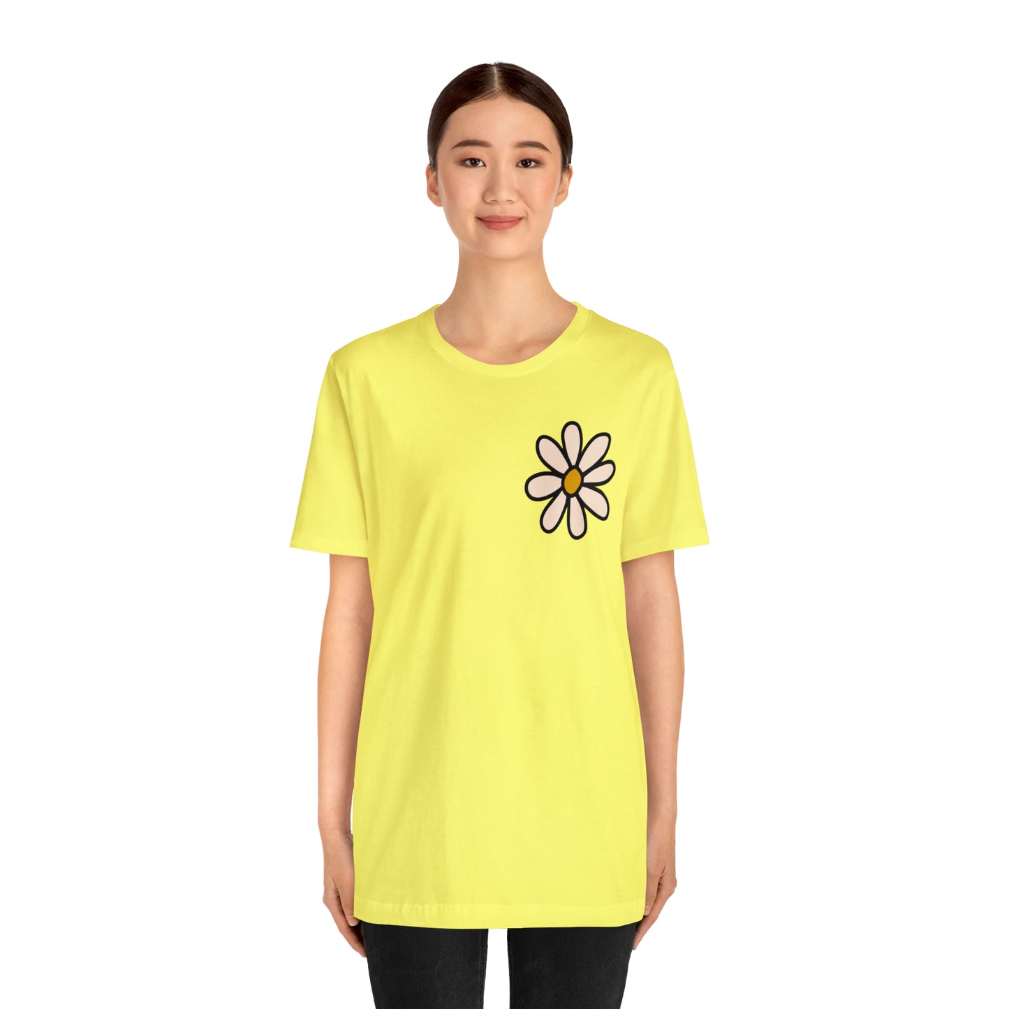 Distressed Daisy Love Like Jesus - Front and Back Design - T-Shirt