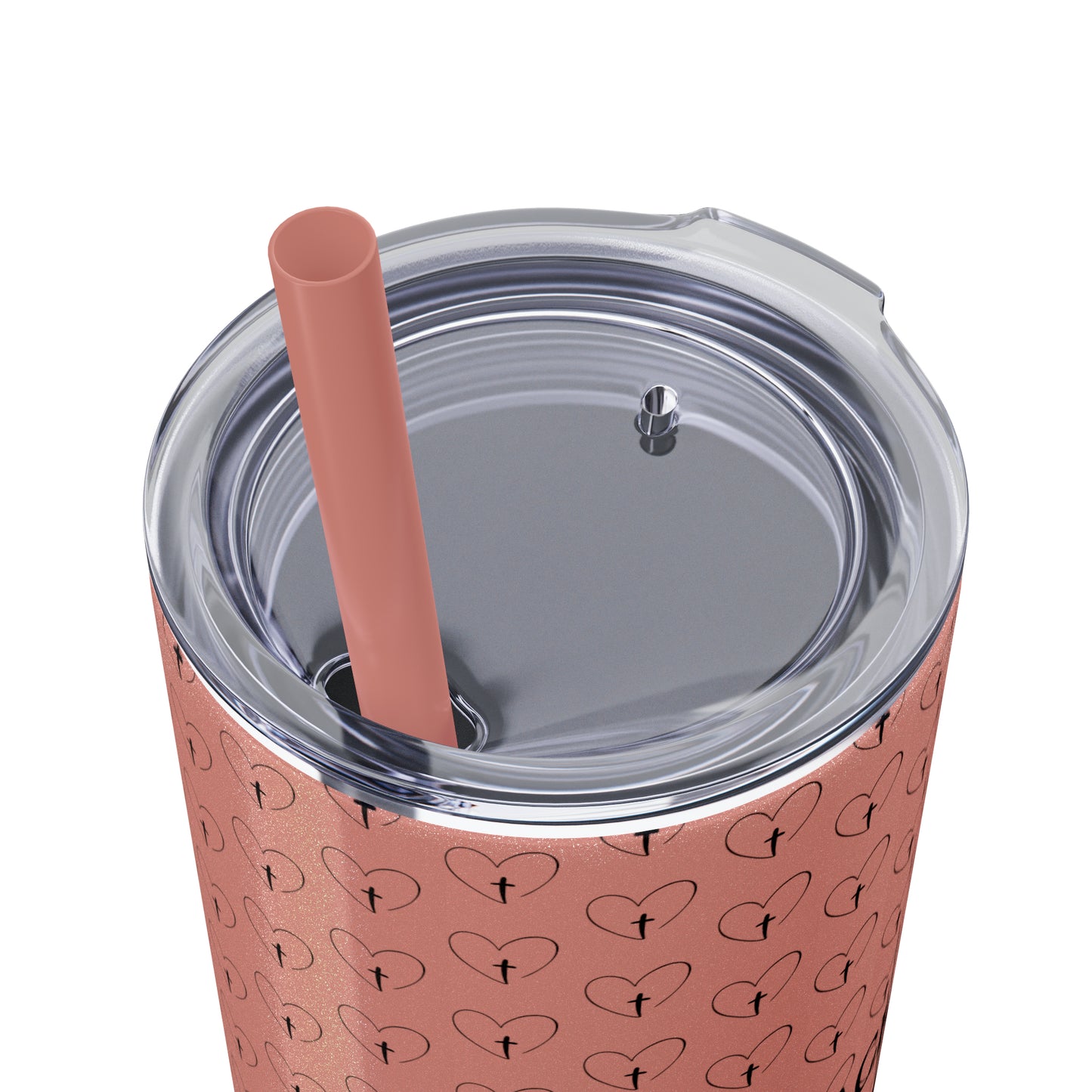 Look Back and Thank God Look Forward and Trust God Christian Skinny Tumbler with Straw, 20oz