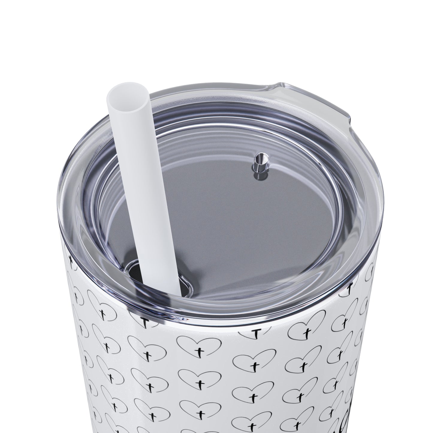 Look Back and Thank God Look Forward and Trust God Christian Skinny Tumbler with Straw, 20oz