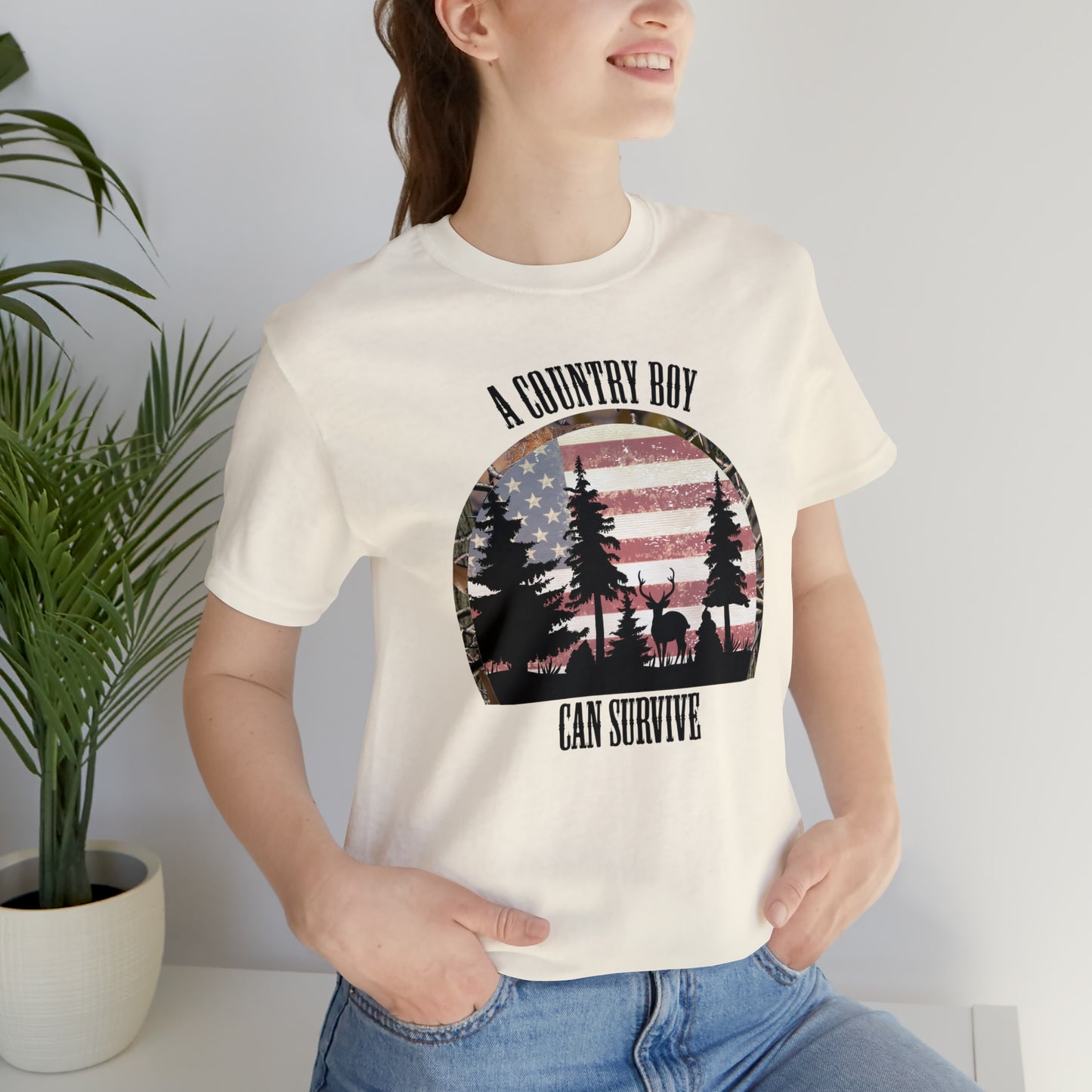 "A Country Boy Can Survive" Unisex Jersey Short Sleeve Tee