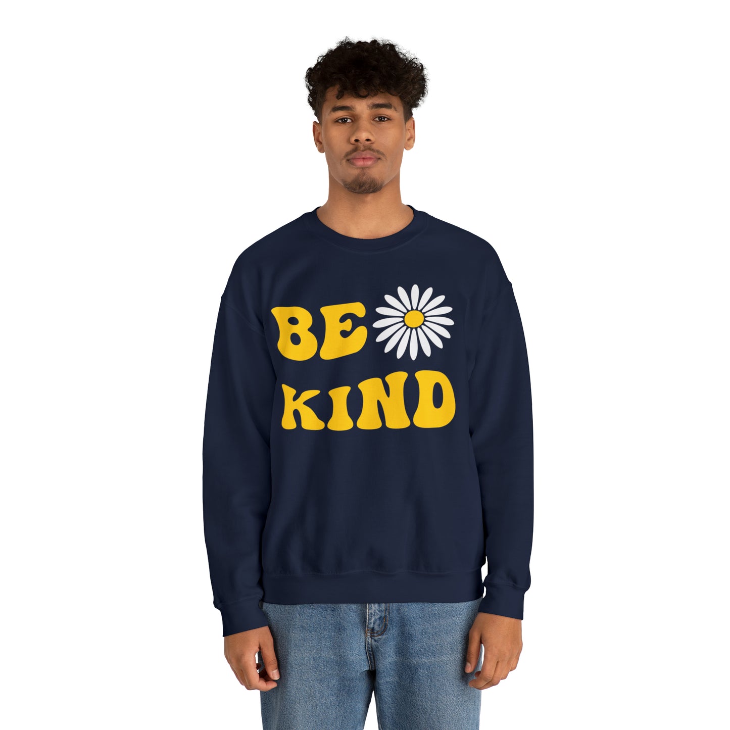 Be Kind Yellow Sunflower Unisex Heavy Blend™ Crewneck Sweatshirt