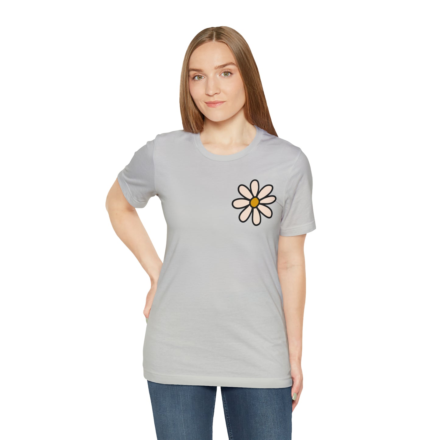 Distressed Daisy Love Like Jesus - Front and Back Design - T-Shirt