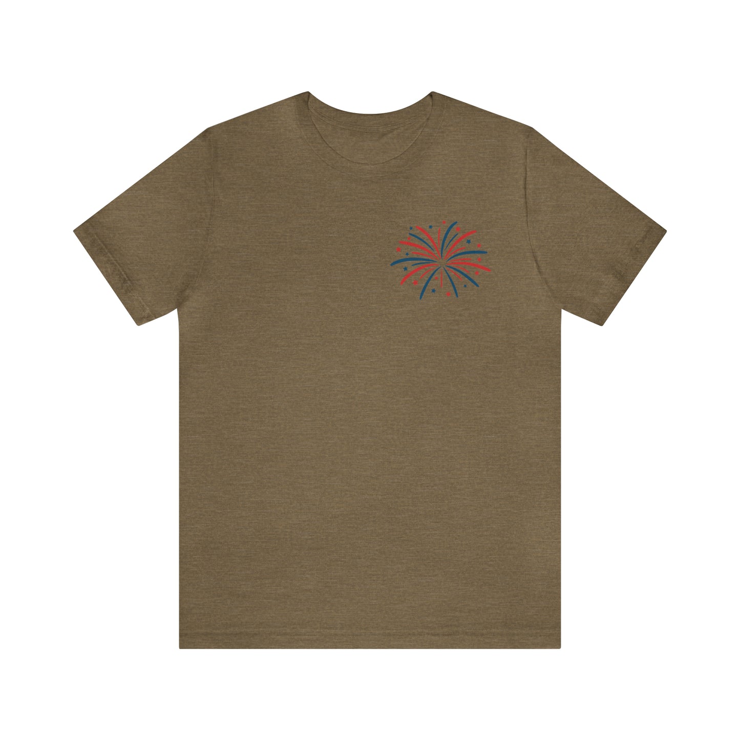 "Land of the Free Because of the Brave" Unisex Jersey Short Sleeve Tee (Front and Back Design)
