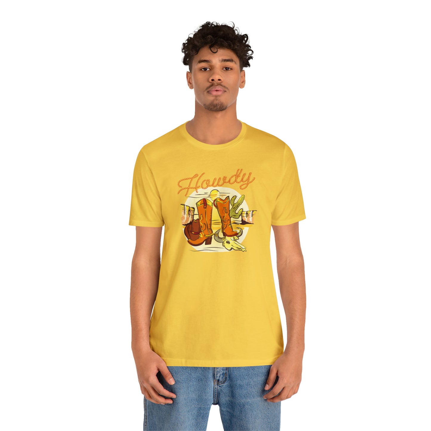 "Rope Howdy with boots" Unisex Jersey Short Sleeve Tee