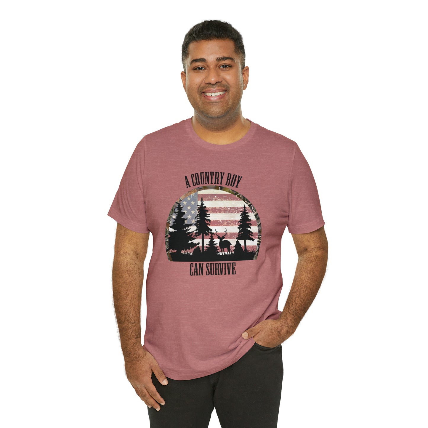 "A Country Boy Can Survive" Unisex Jersey Short Sleeve Tee
