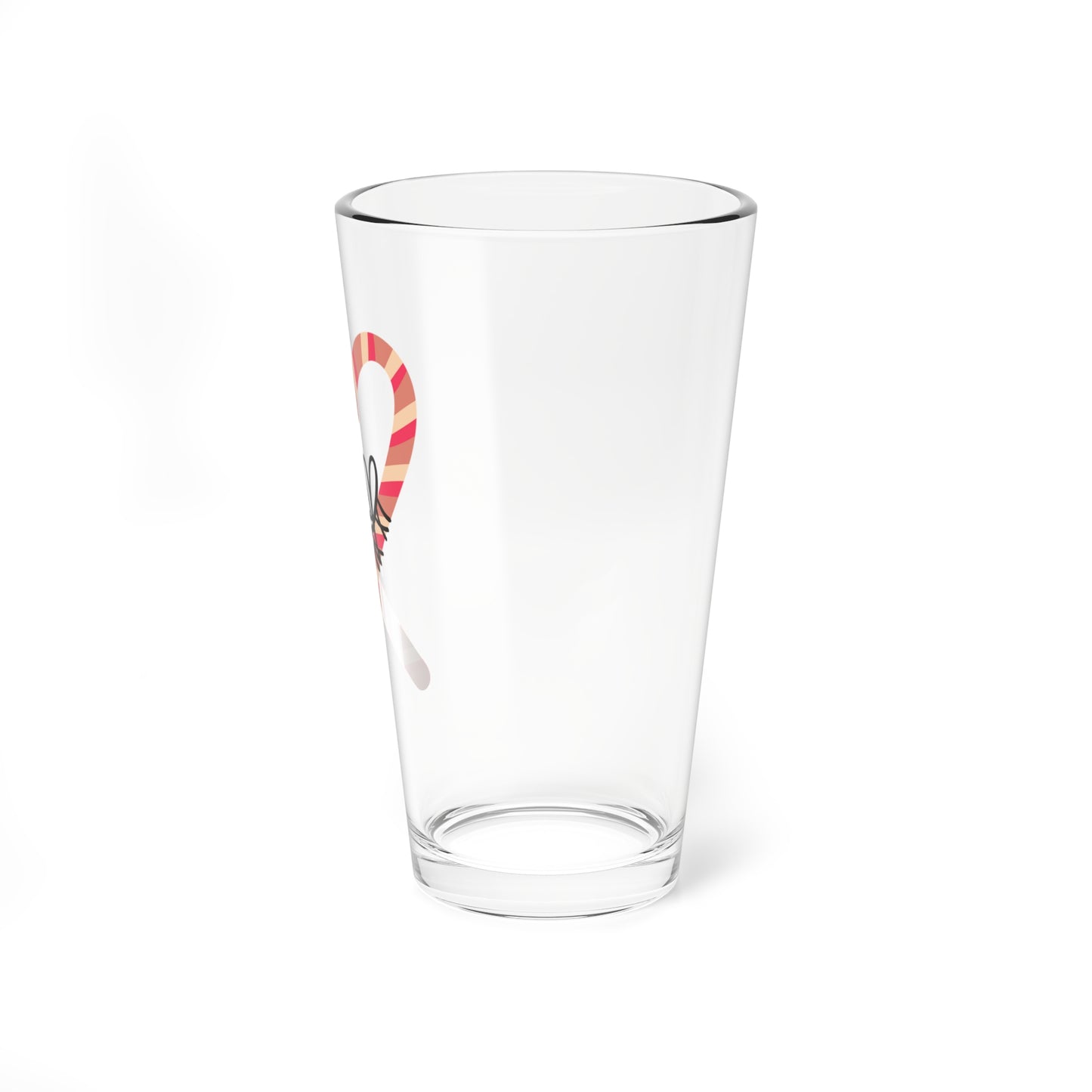 Boho Christmas Candy Cane Mixing Glass, 16oz