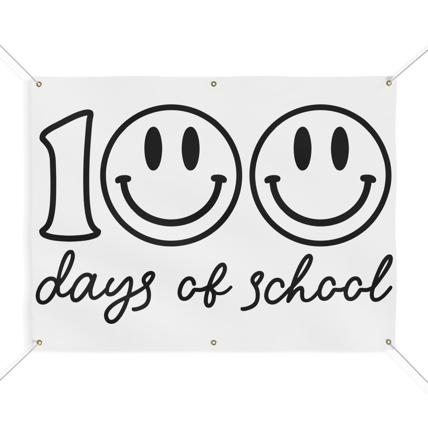Be Creative 100 Days of School School Matte Banner - White