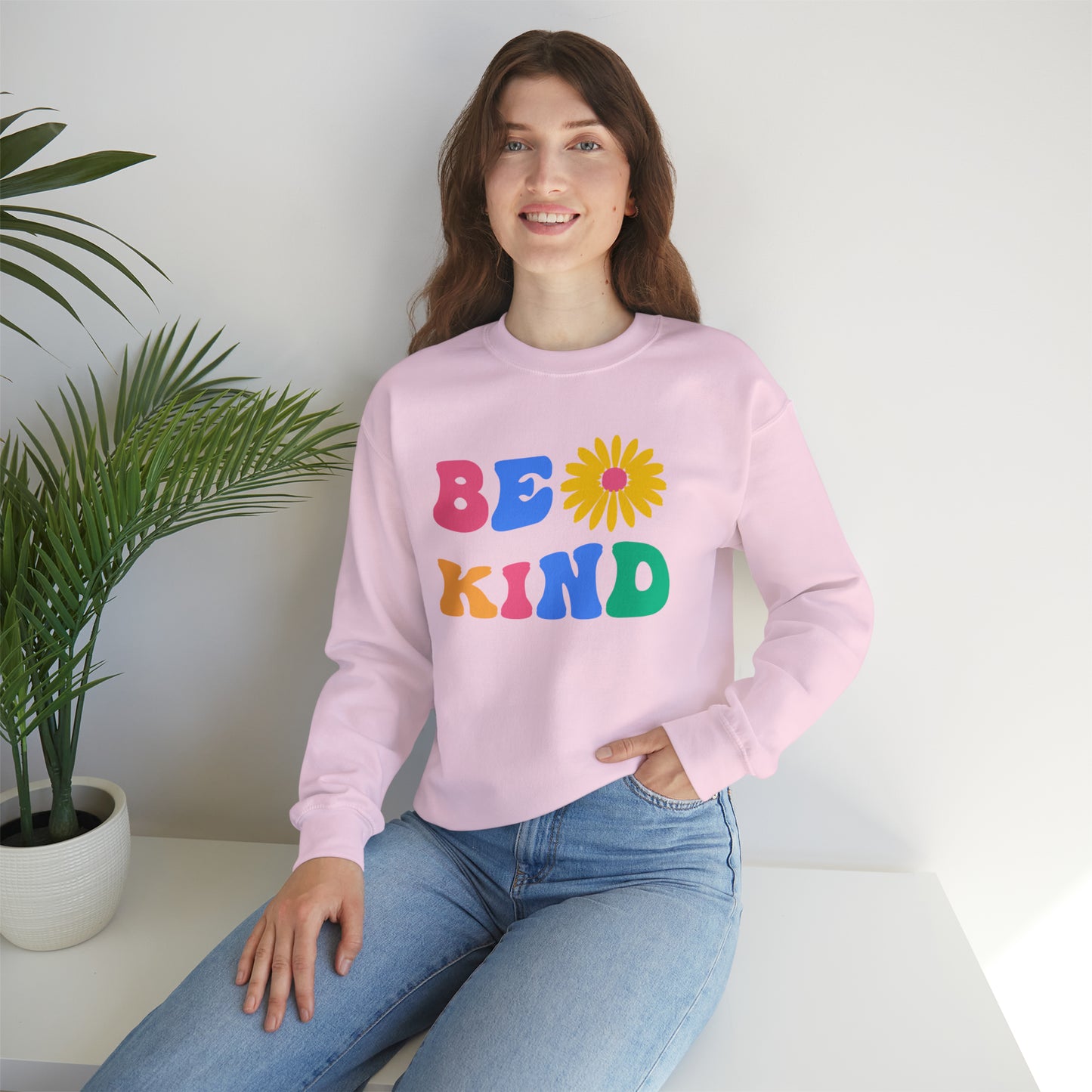 Be Kind Retro Warm Colored Unisex Heavy Blend™ Crewneck Sweatshirt