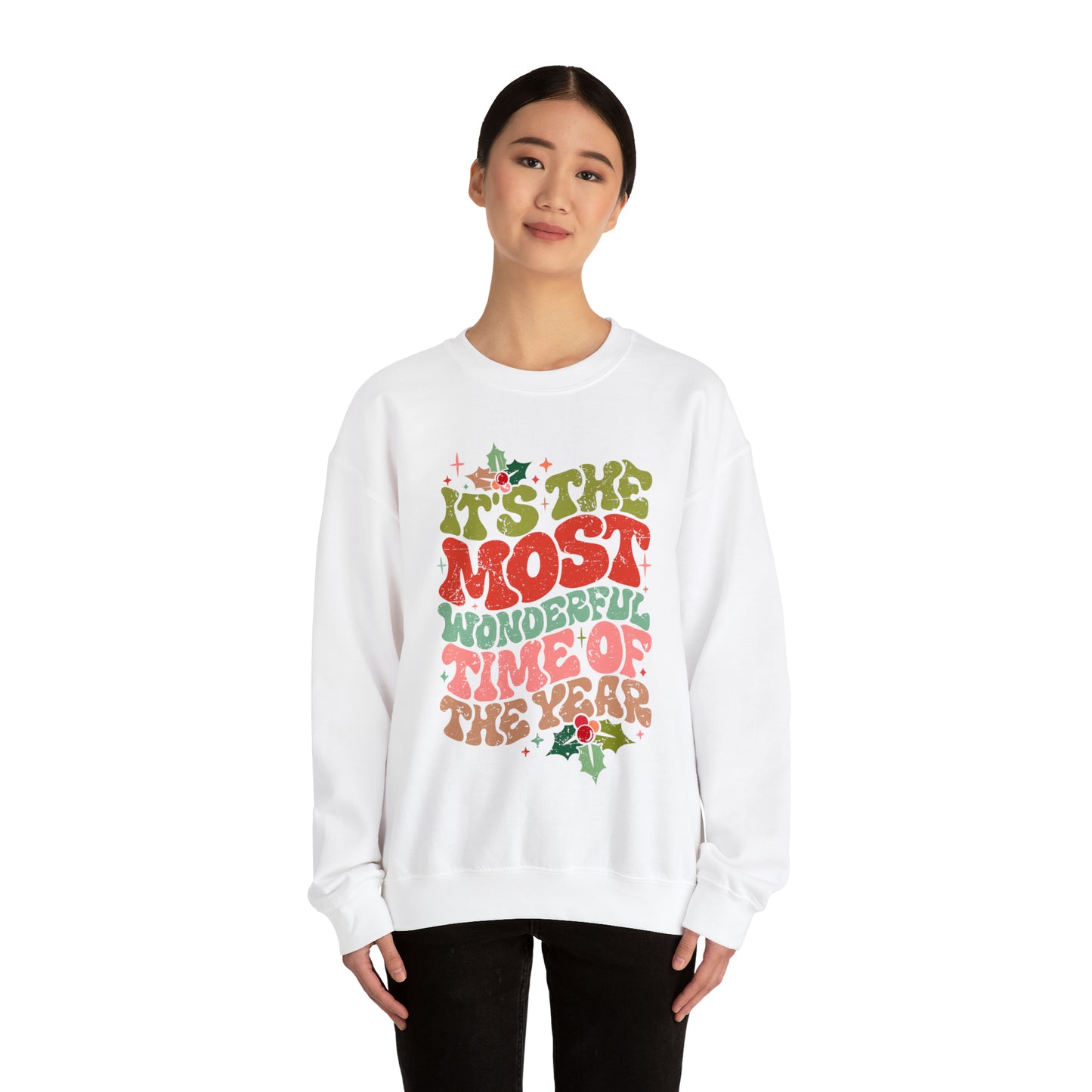 Retro It's the Most Wonderful Time of the Year Unisex Heavy Blend™ Crewneck Sweatshirt